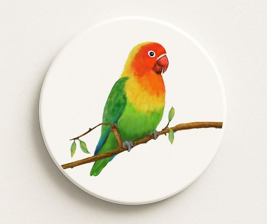 Lovebird Ceramic Coaster - MerikaArt