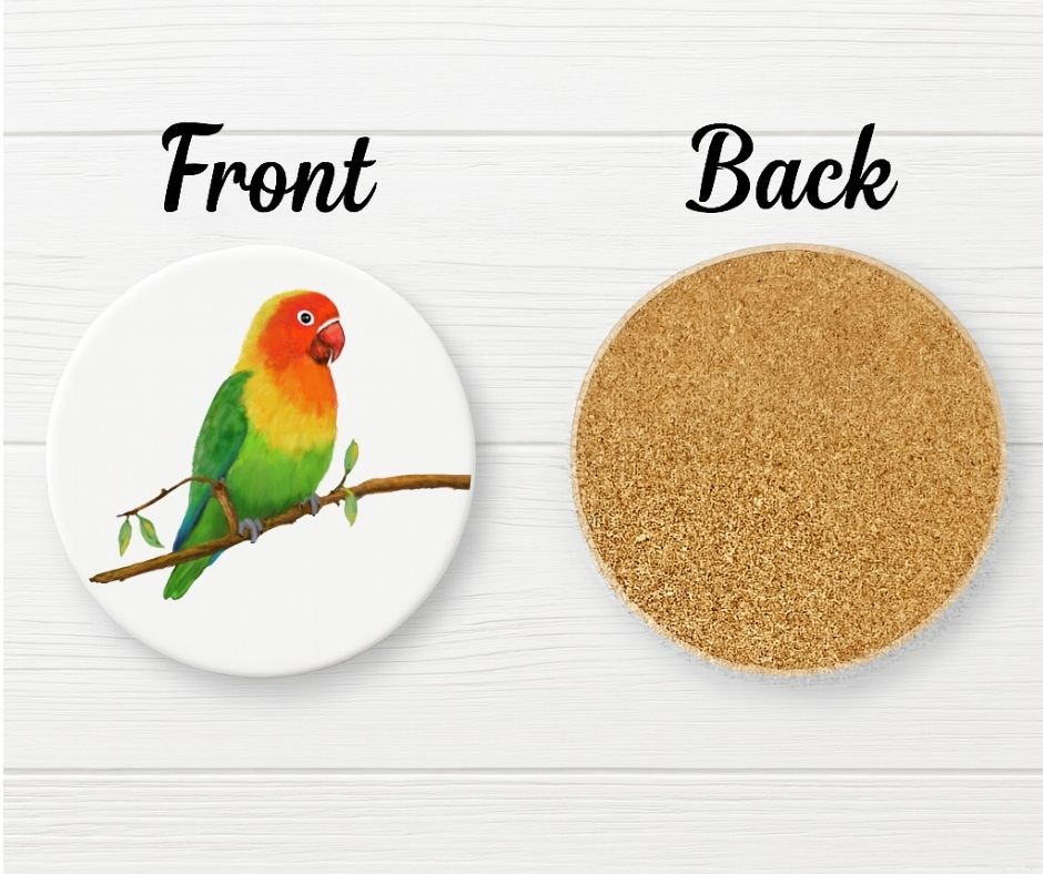 Lovebird Ceramic Coaster - MerikaArt