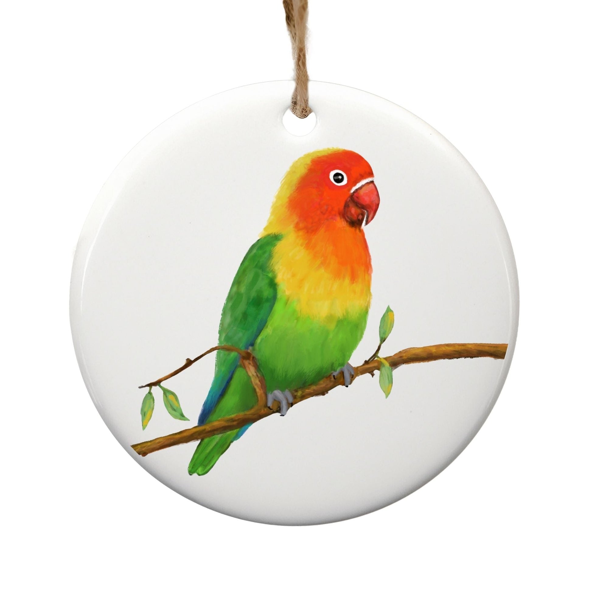 Lovebird Ceramic Ornament - MerikaArt