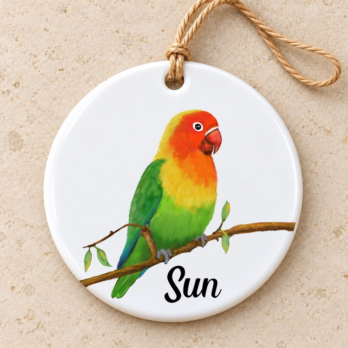 Lovebird Ceramic Ornament - MerikaArt