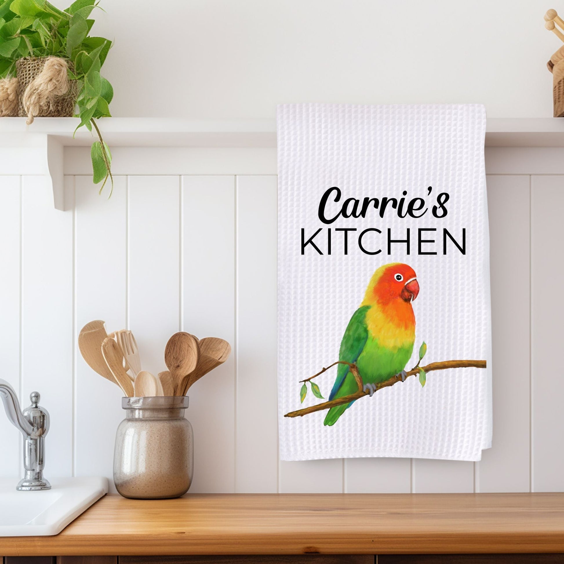 Lovebird Kitchen Towel - MerikaArt