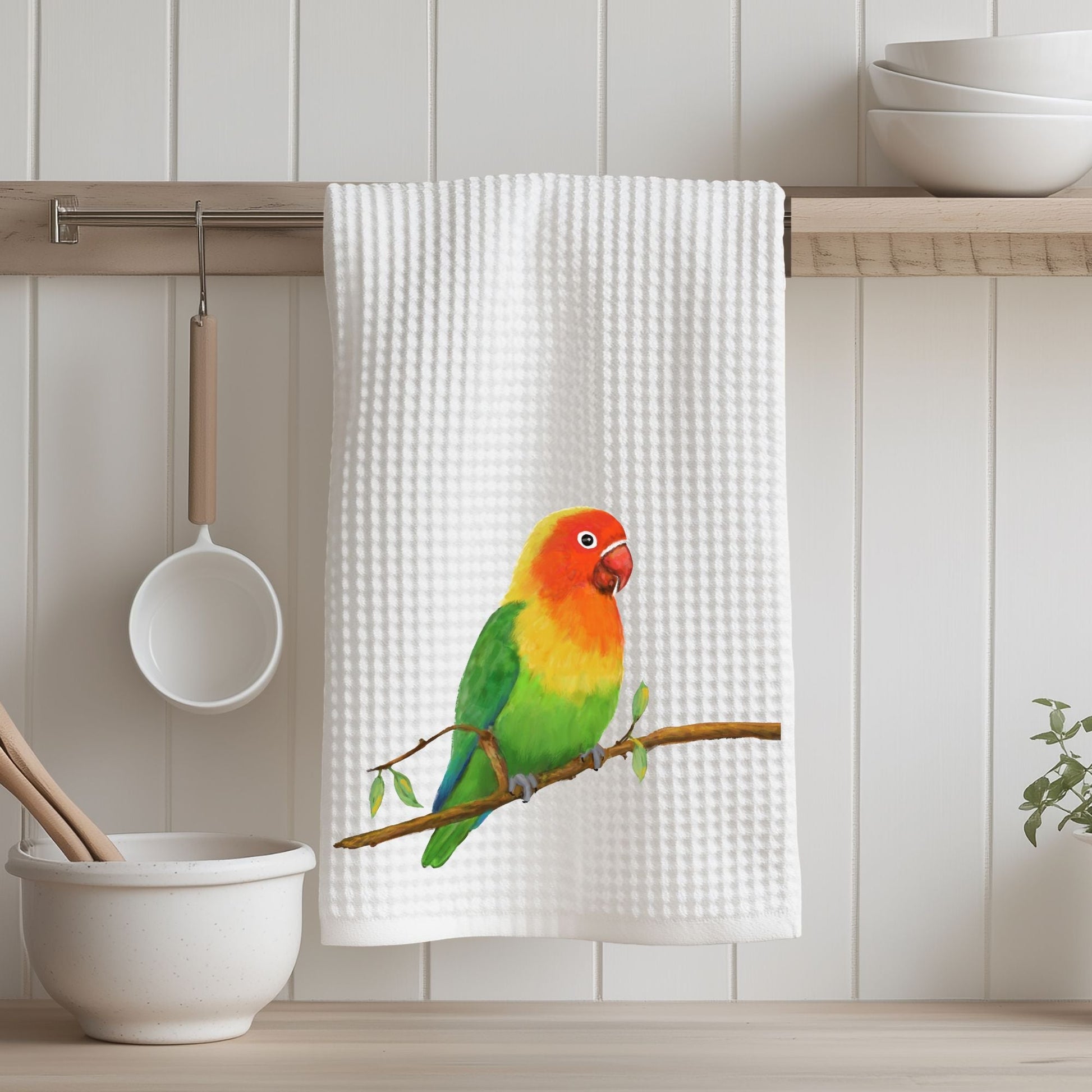 Lovebird Kitchen Towel - MerikaArt