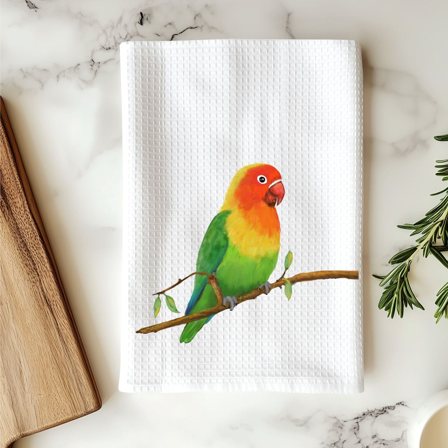 Lovebird Kitchen Towel - MerikaArt