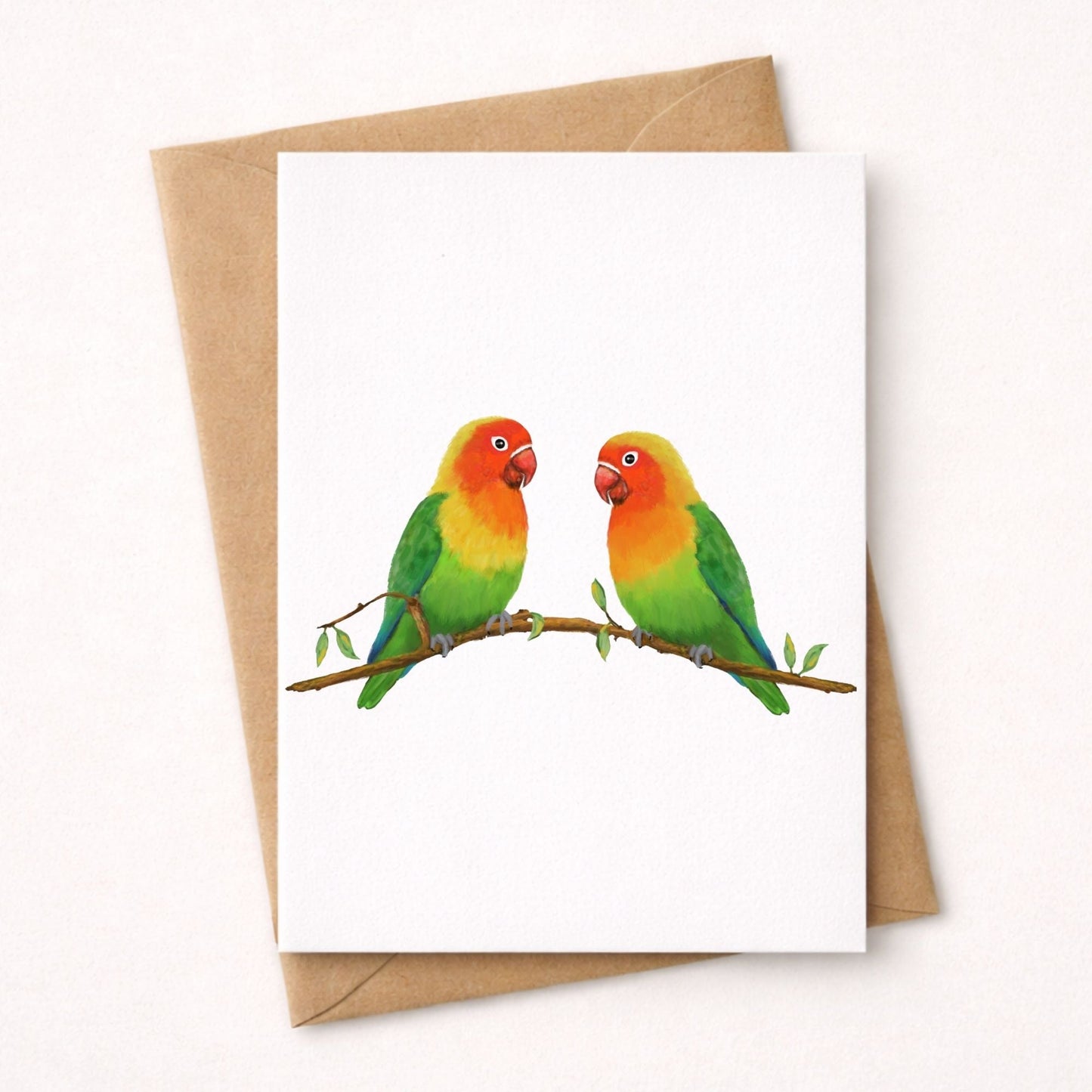 Lovebird Pair Postcard - MerikaArt