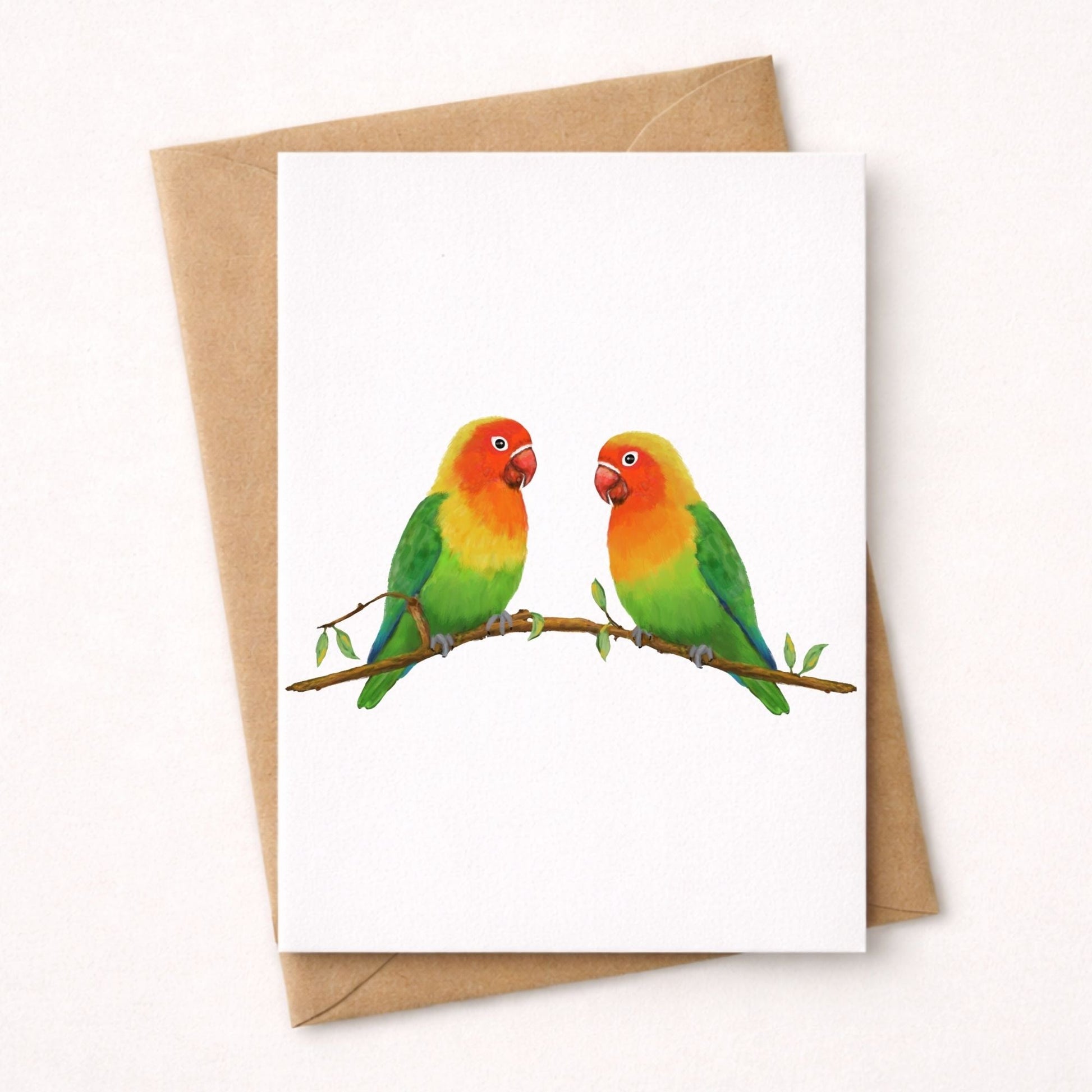 Lovebird Pair Postcard - MerikaArt