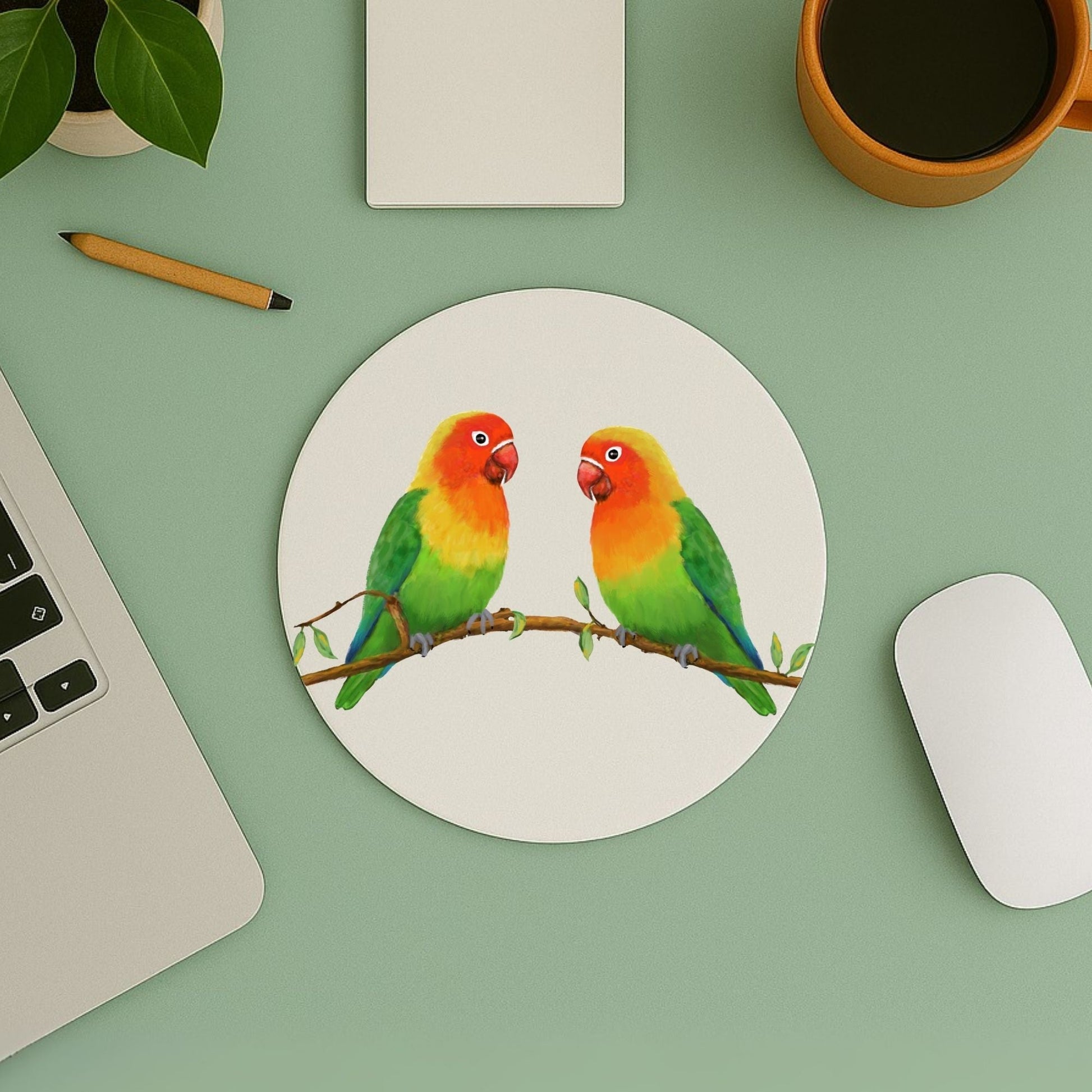 Lovebirds Mousepad - MerikaArt