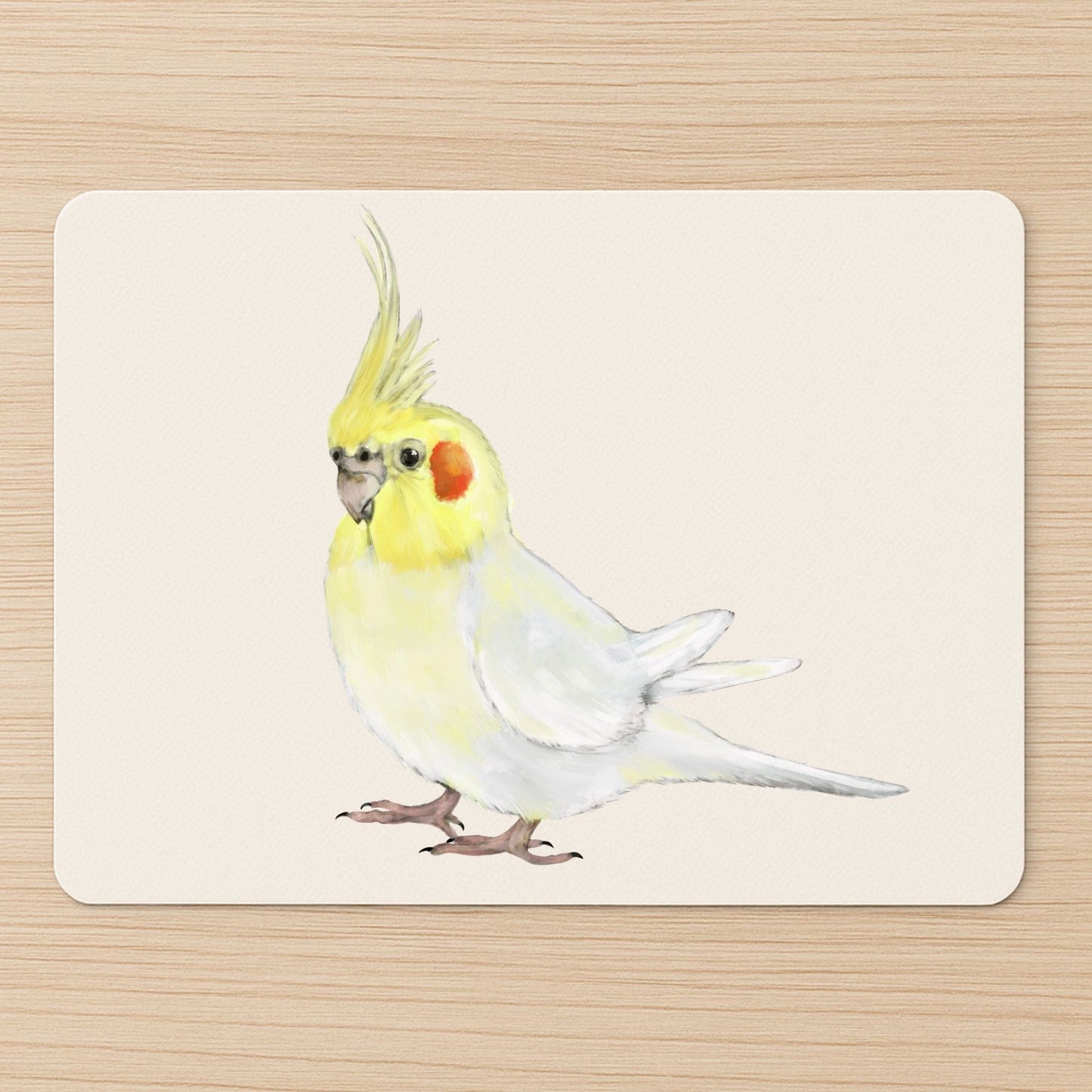 Lutino Cockatiel Mousepad - MerikaArt