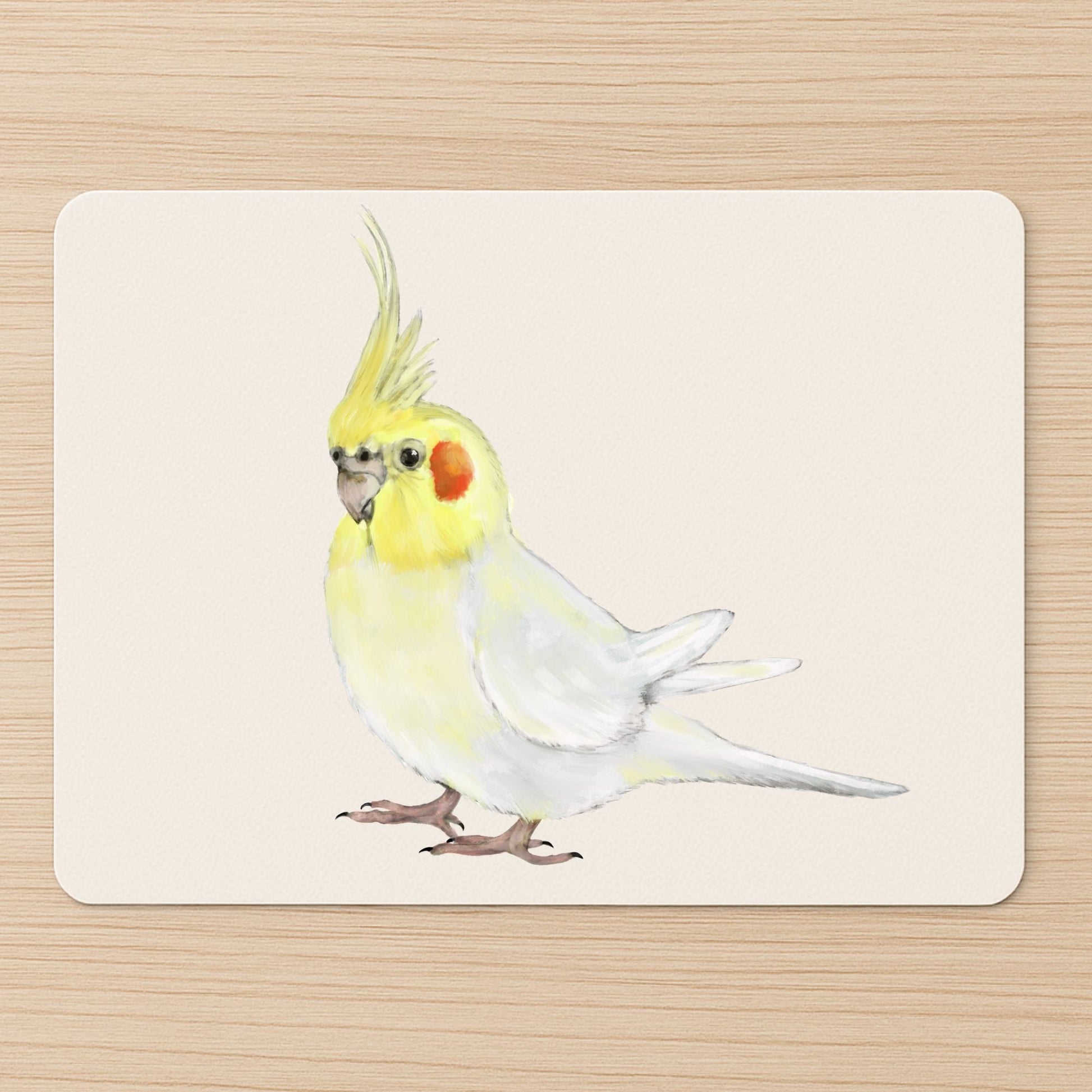Lutino Cockatiel Mousepad - MerikaArt