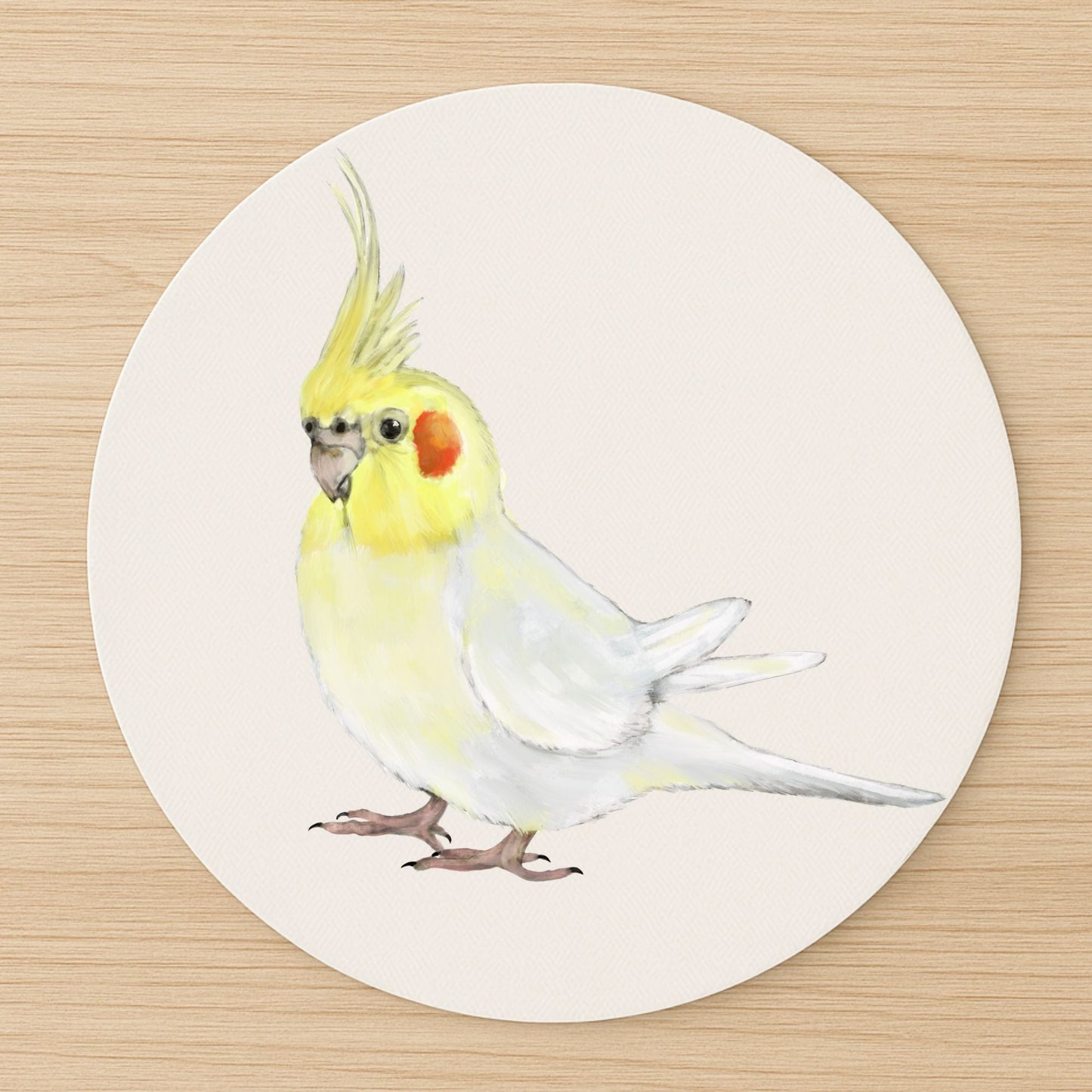Lutino Cockatiel Mousepad - MerikaArt