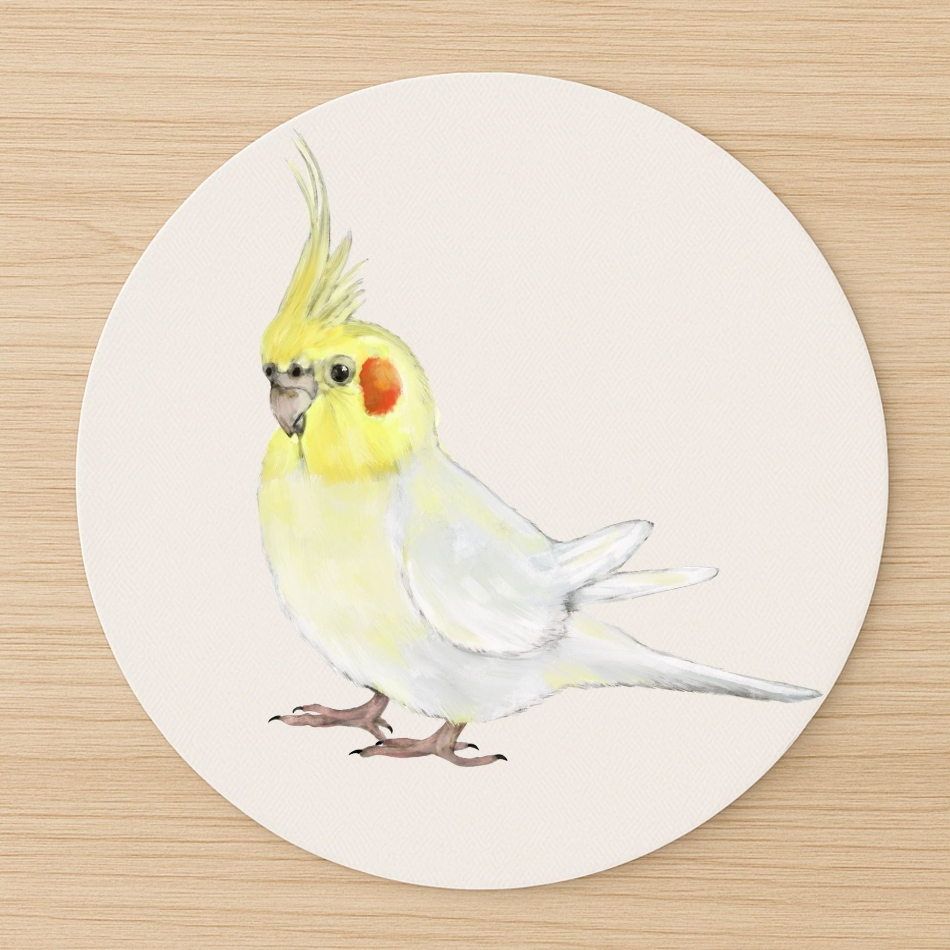 Lutino Cockatiel Mousepad - MerikaArt