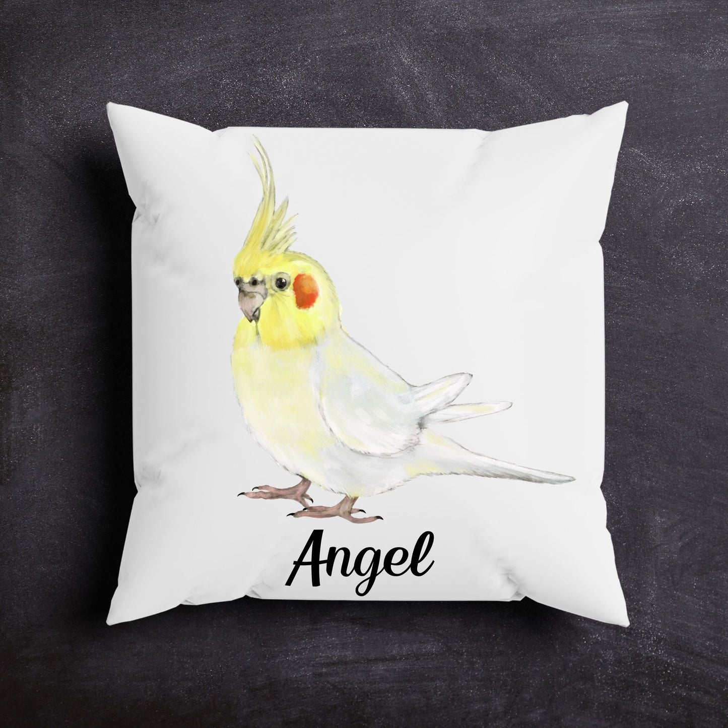 Lutino Cockatiel Pillow - MerikaArt
