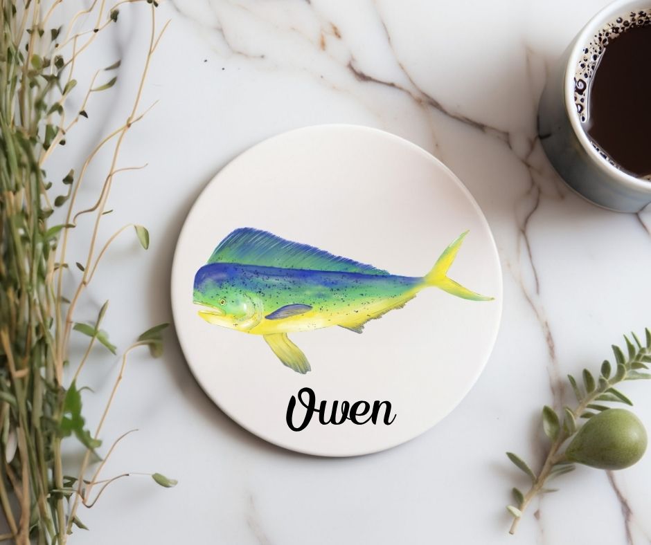 Mahi Mahi Ceramic Coaster - MerikaArt