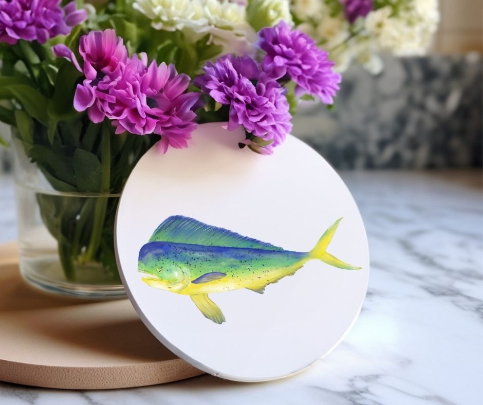 Mahi Mahi Ceramic Coaster - MerikaArt