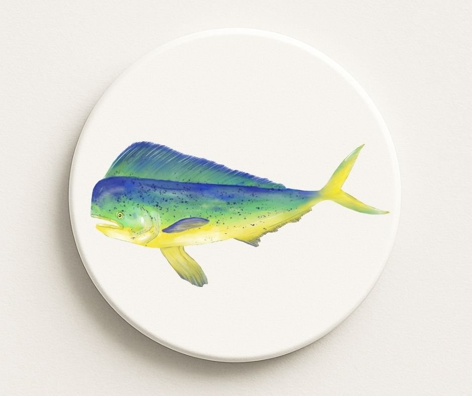 Mahi Mahi Ceramic Coaster - MerikaArt