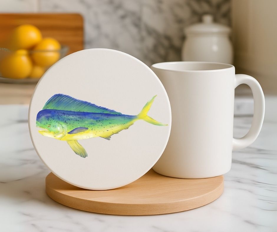 Mahi Mahi Ceramic Coaster - MerikaArt
