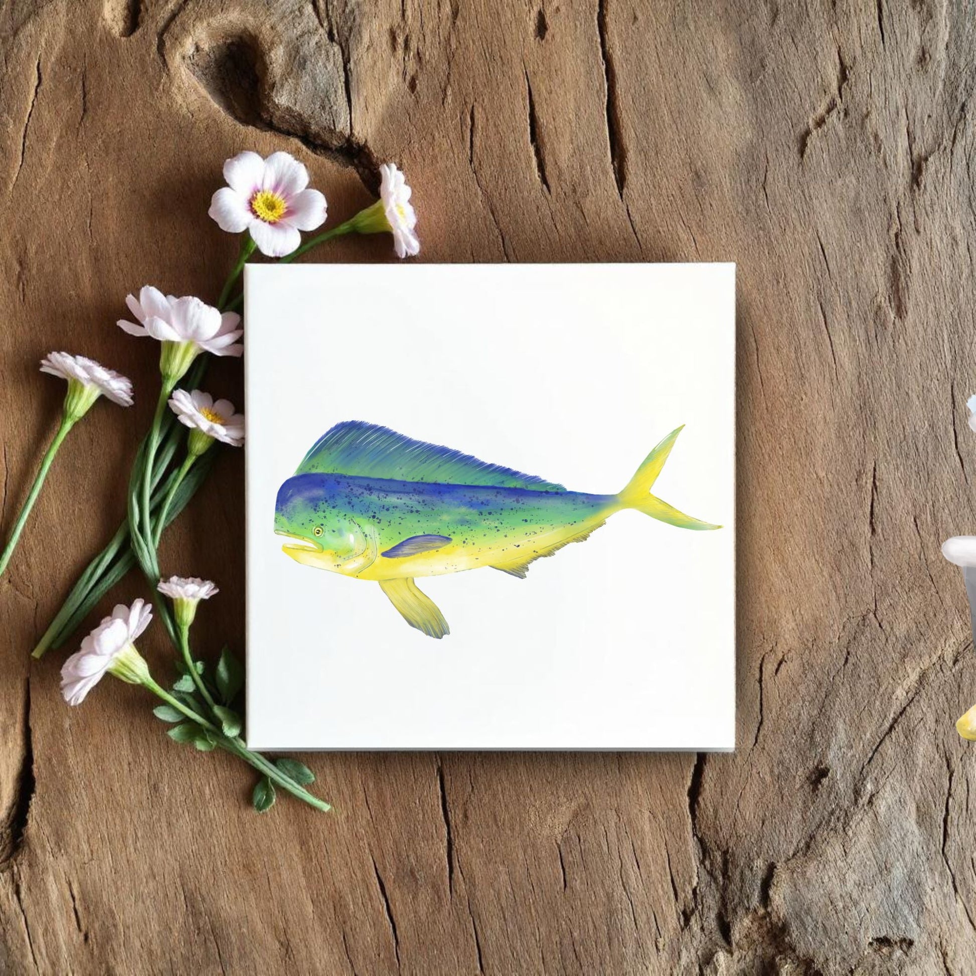 Mahi - Mahi Ceramic Tile – Handcrafted Coastal Fishing Decor - MerikaArt