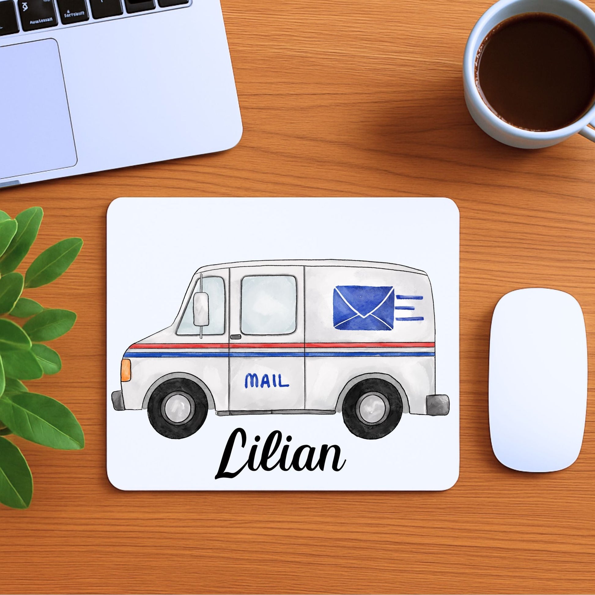 Mail Delivery Van Mousepad - MerikaArt
