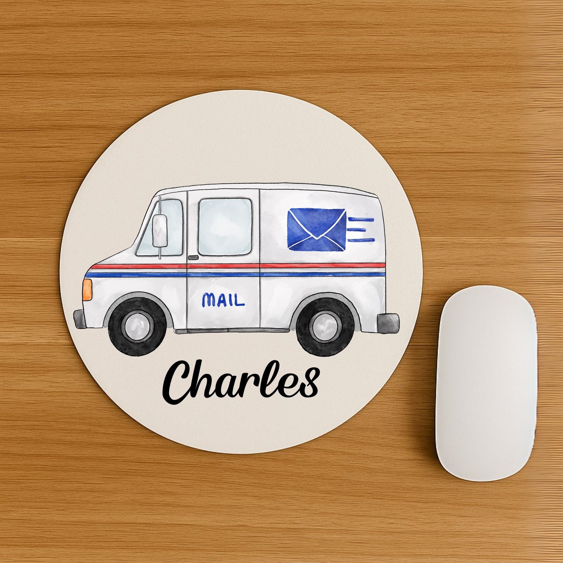 Mail Delivery Van Mousepad - MerikaArt