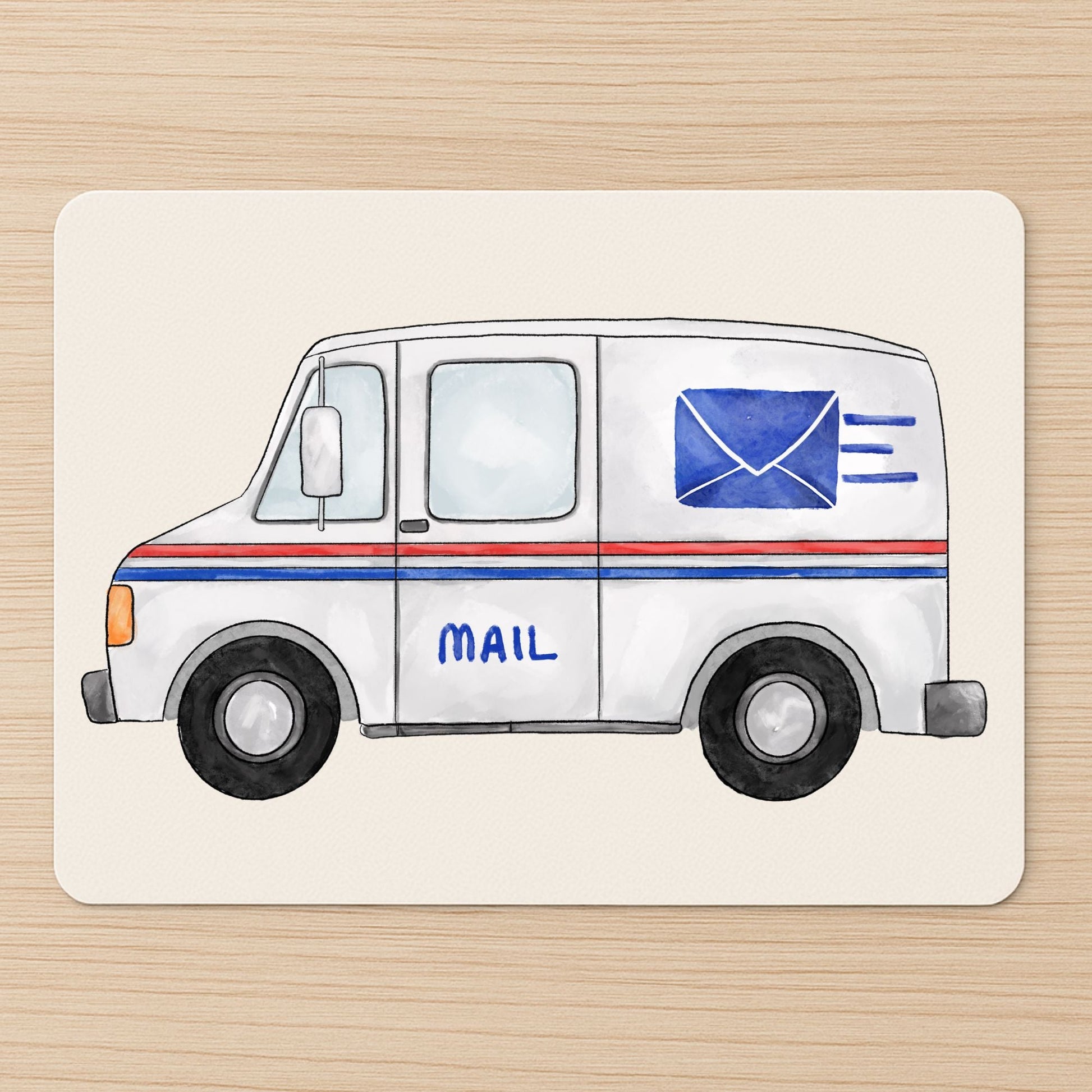 Mail Delivery Van Mousepad - MerikaArt