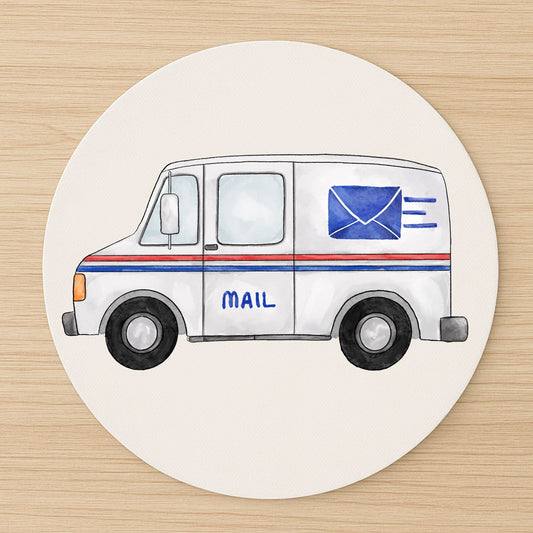 Mail Delivery Van Mousepad - MerikaArt