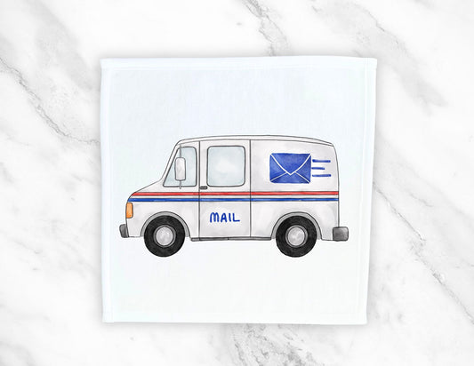 Mail Truck Washcloth | "Postal Express Charm" - MerikaArt