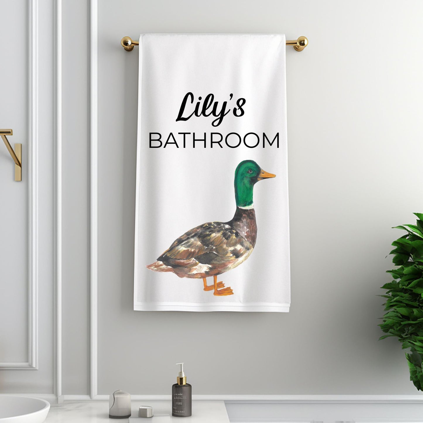 Mallard Duck Bathroom Towel - MerikaArt