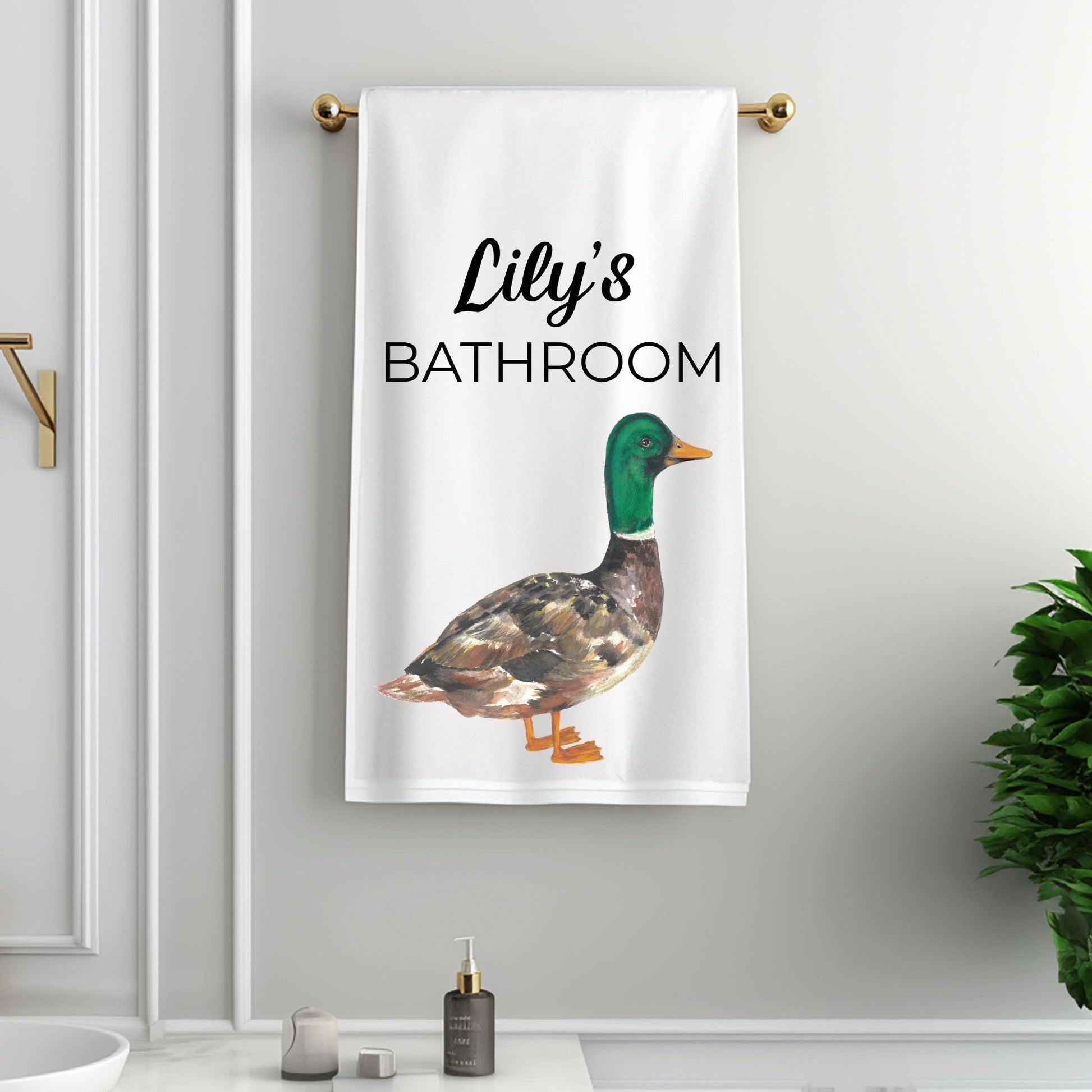 Mallard Duck Bathroom Towel - MerikaArt