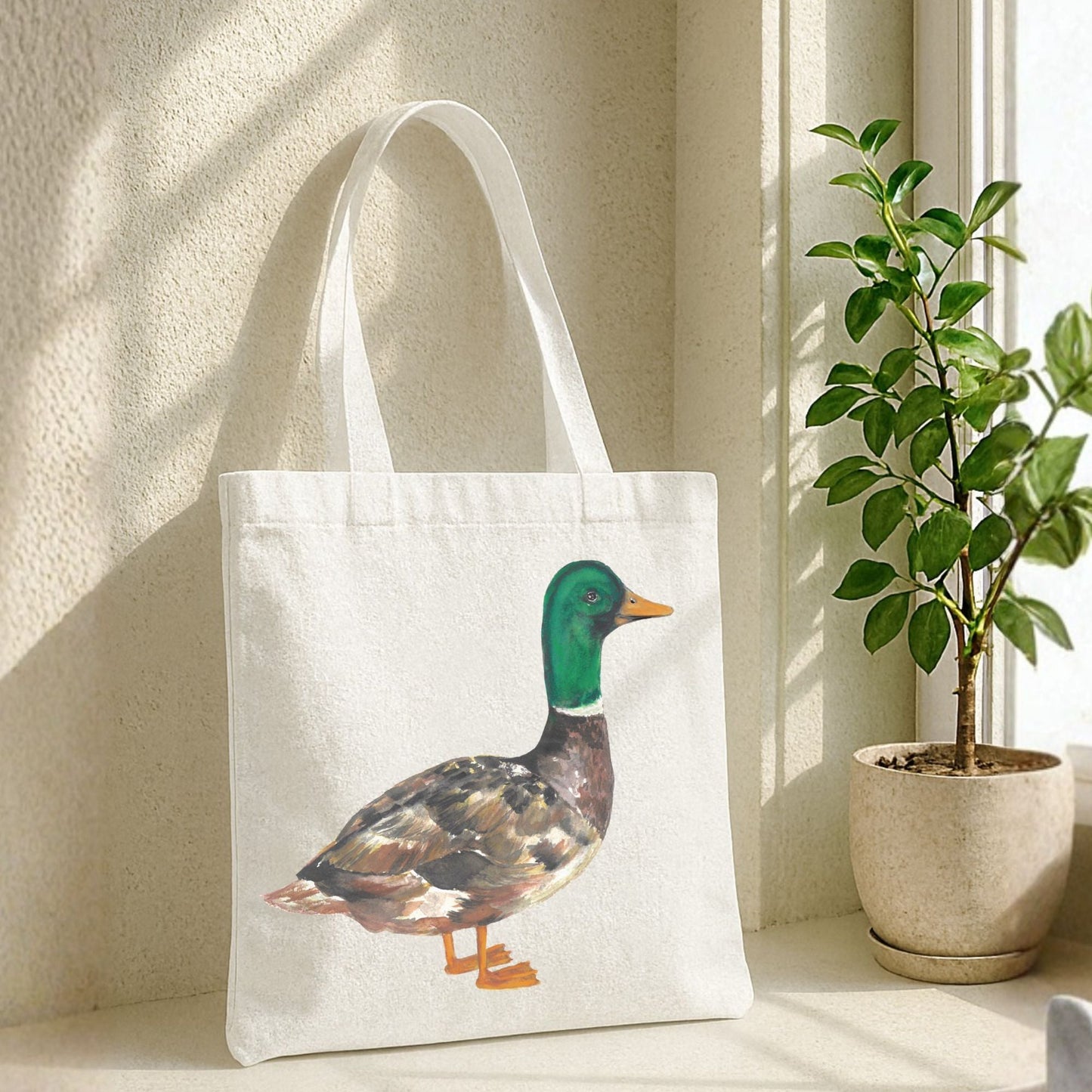 Mallard Duck Canvas Tote Bag - MerikaArt