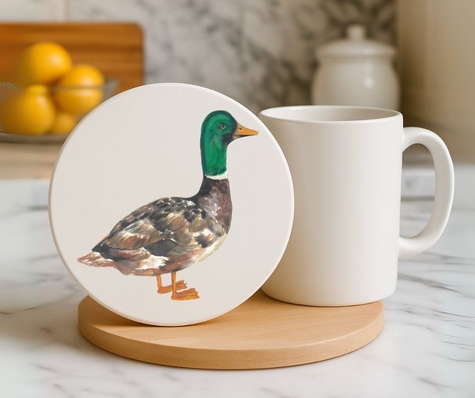Mallard Duck Ceramic Coaster - MerikaArt
