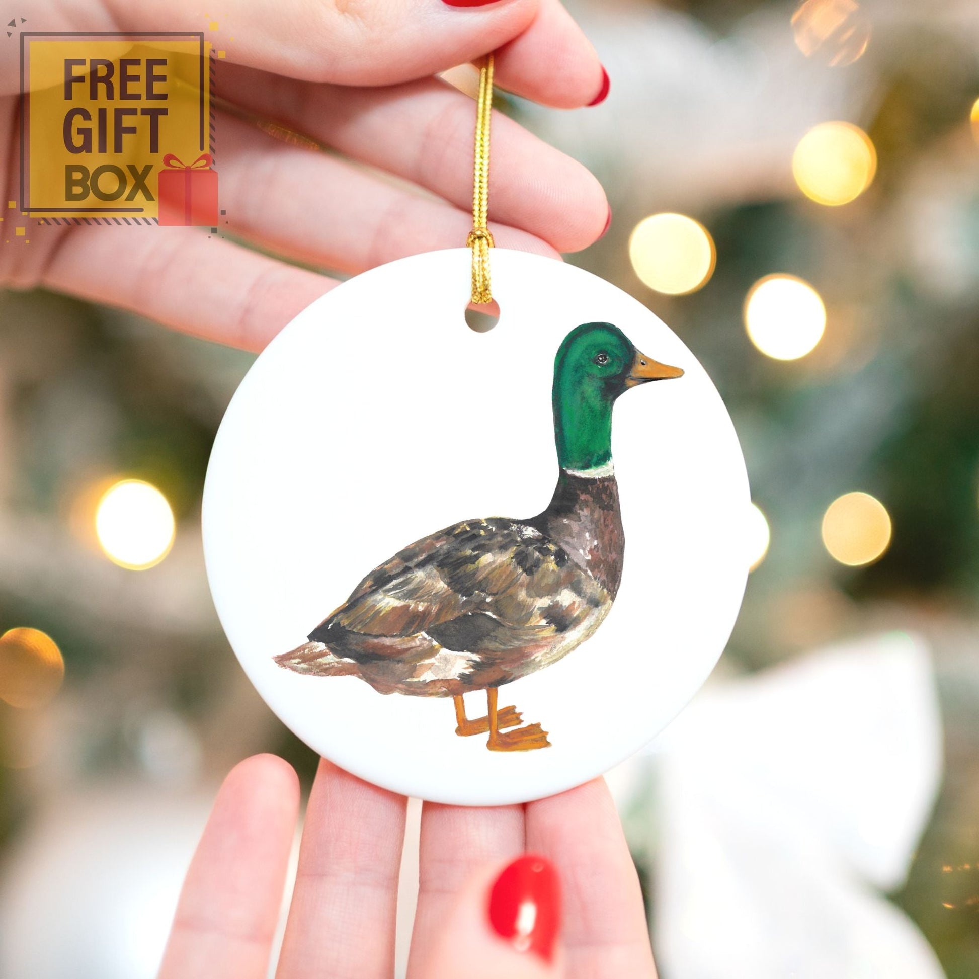 Mallard Duck Ceramic Ornament - MerikaArt