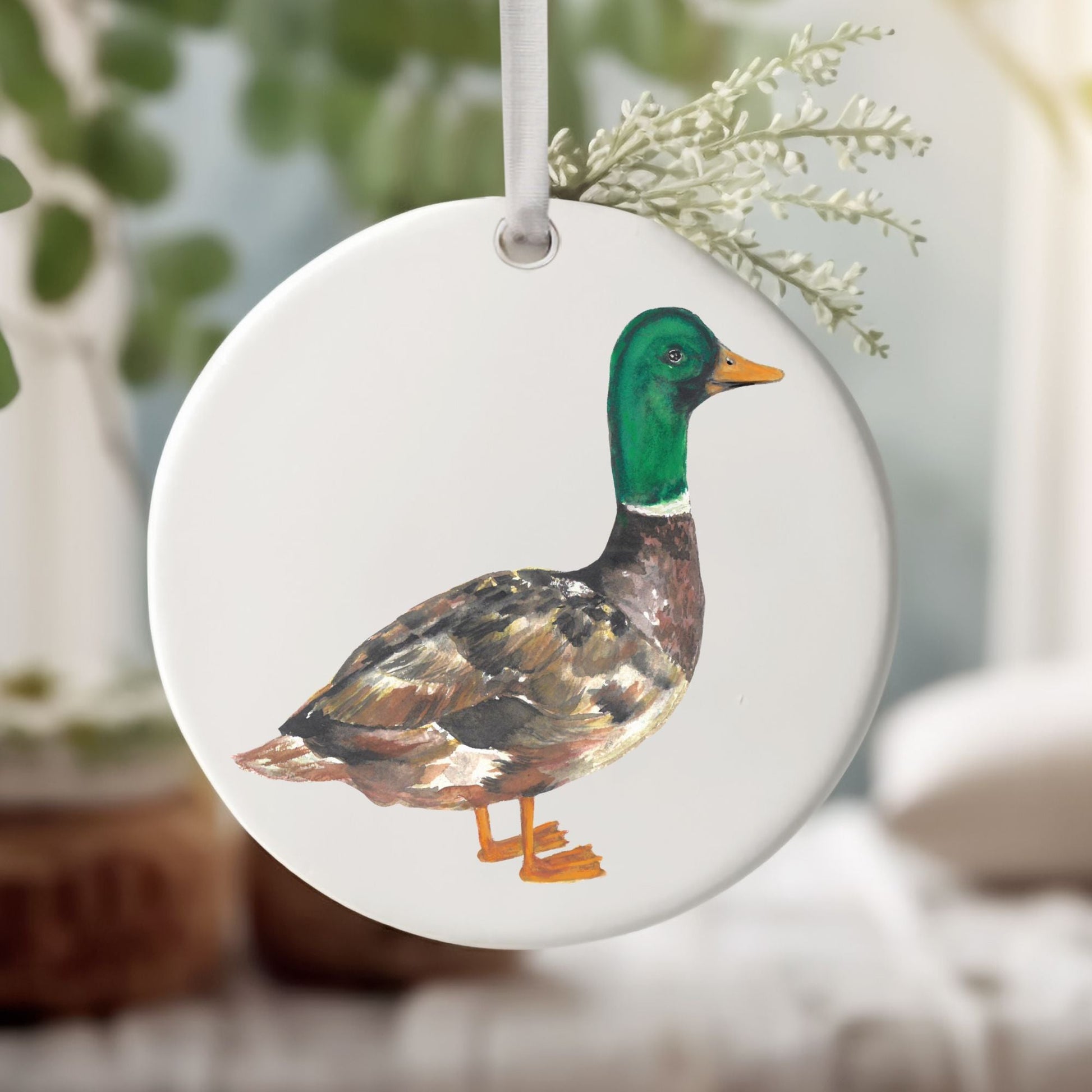 Mallard Duck Ceramic Ornament - MerikaArt