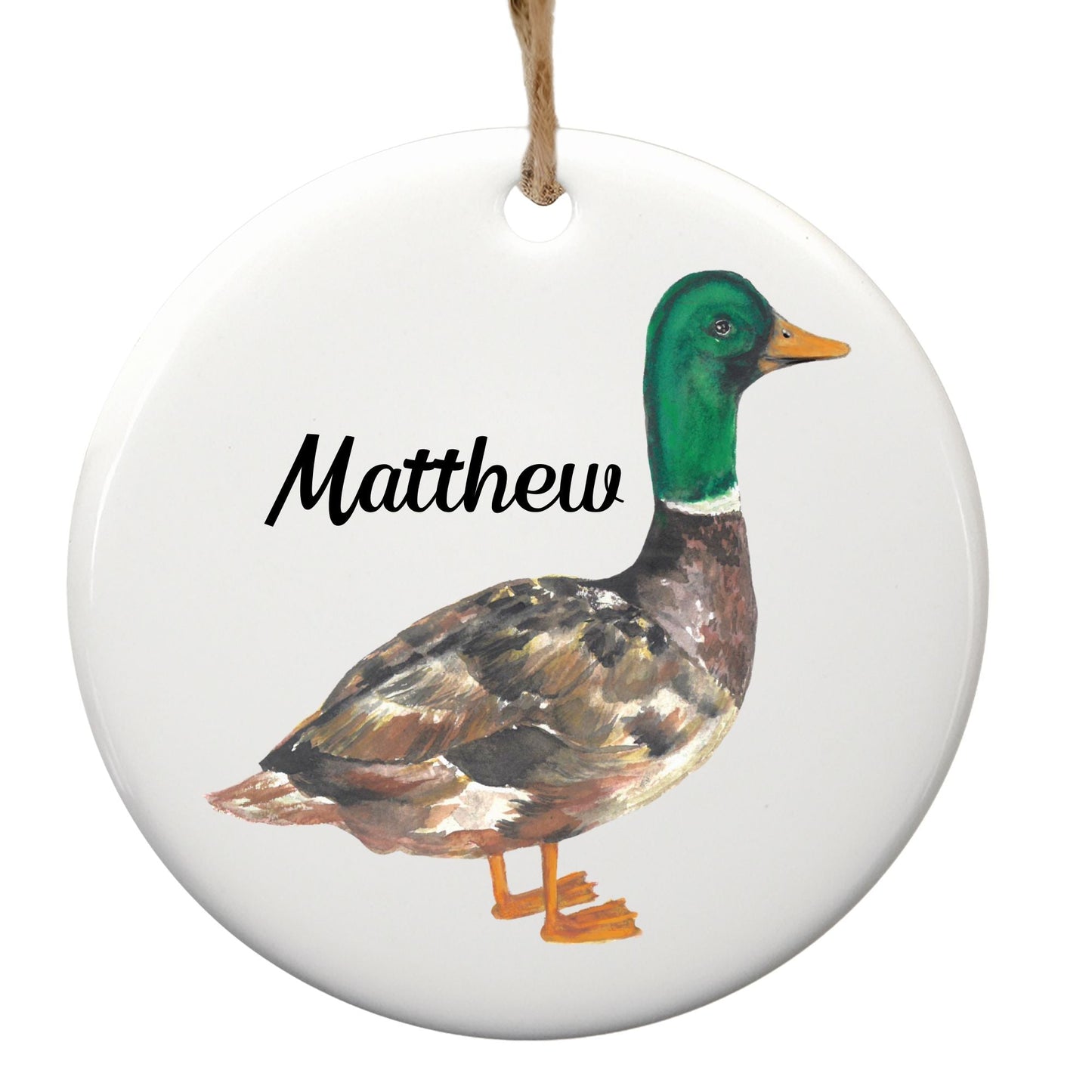 Mallard Duck Ceramic Ornament - MerikaArt