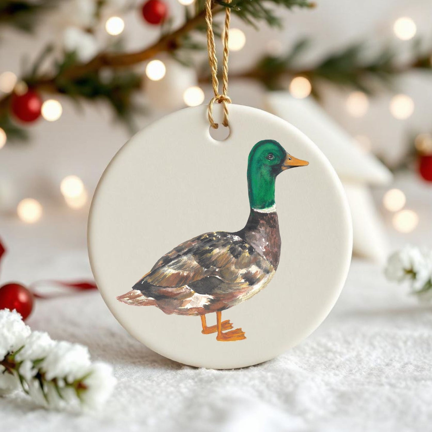 Mallard Duck Ceramic Ornament - MerikaArt