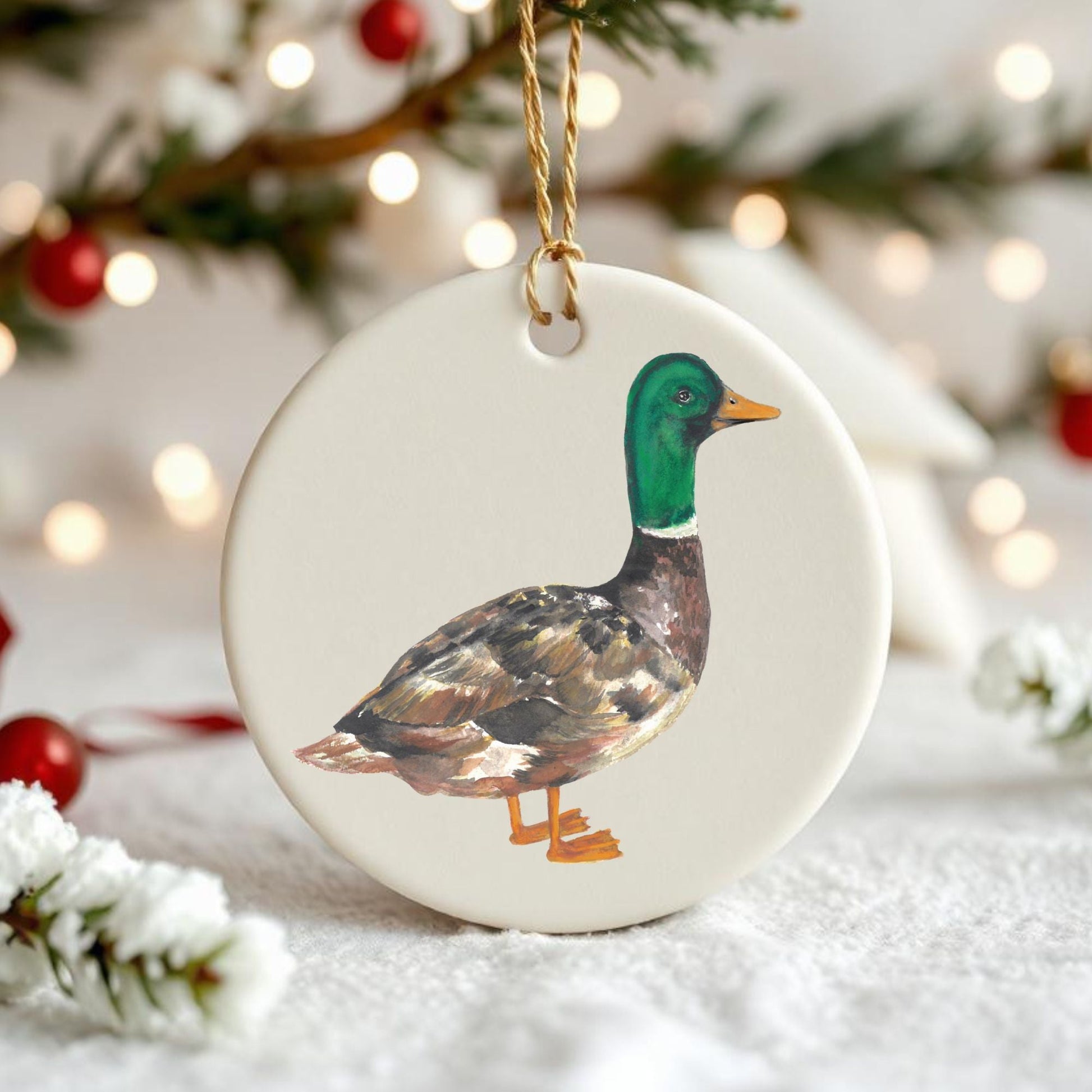 Mallard Duck Ceramic Ornament - MerikaArt
