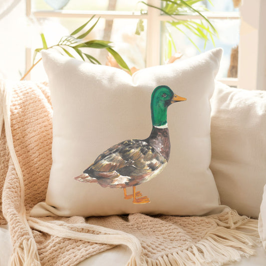 Mallard Duck Pillow - MerikaArt
