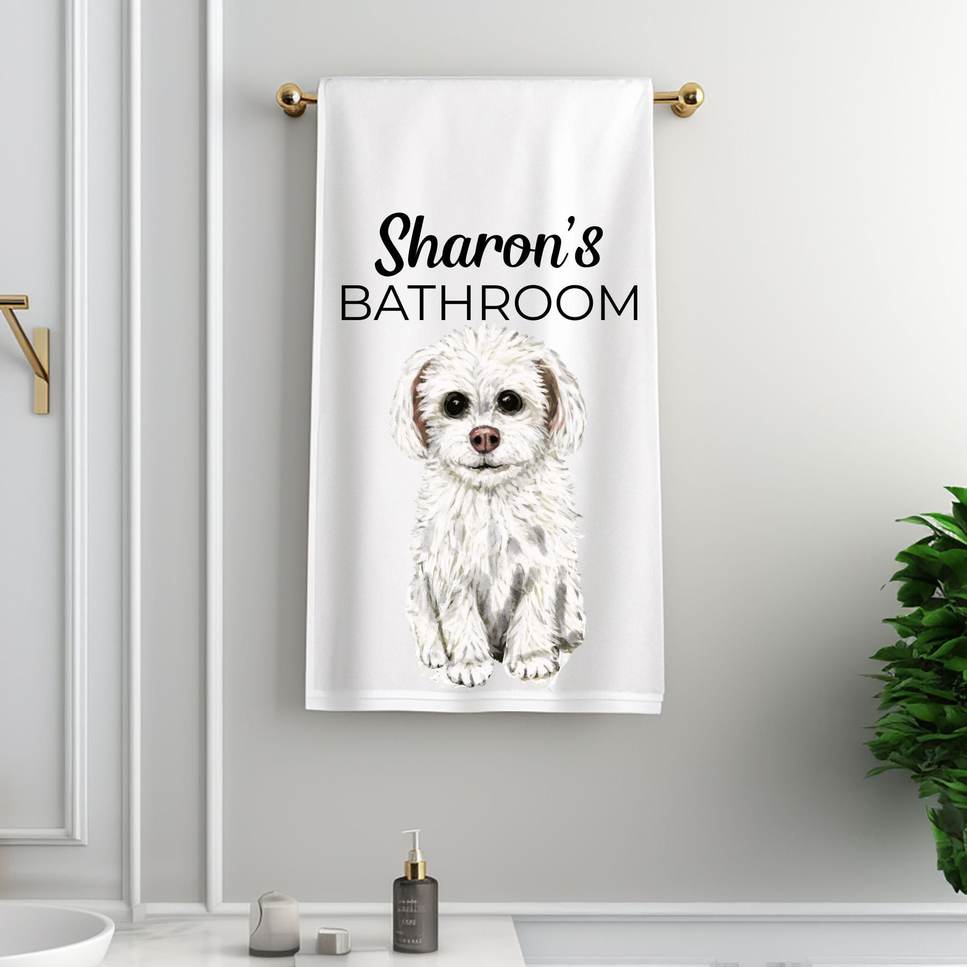Maltese Dog Bathroom Towel - MerikaArt