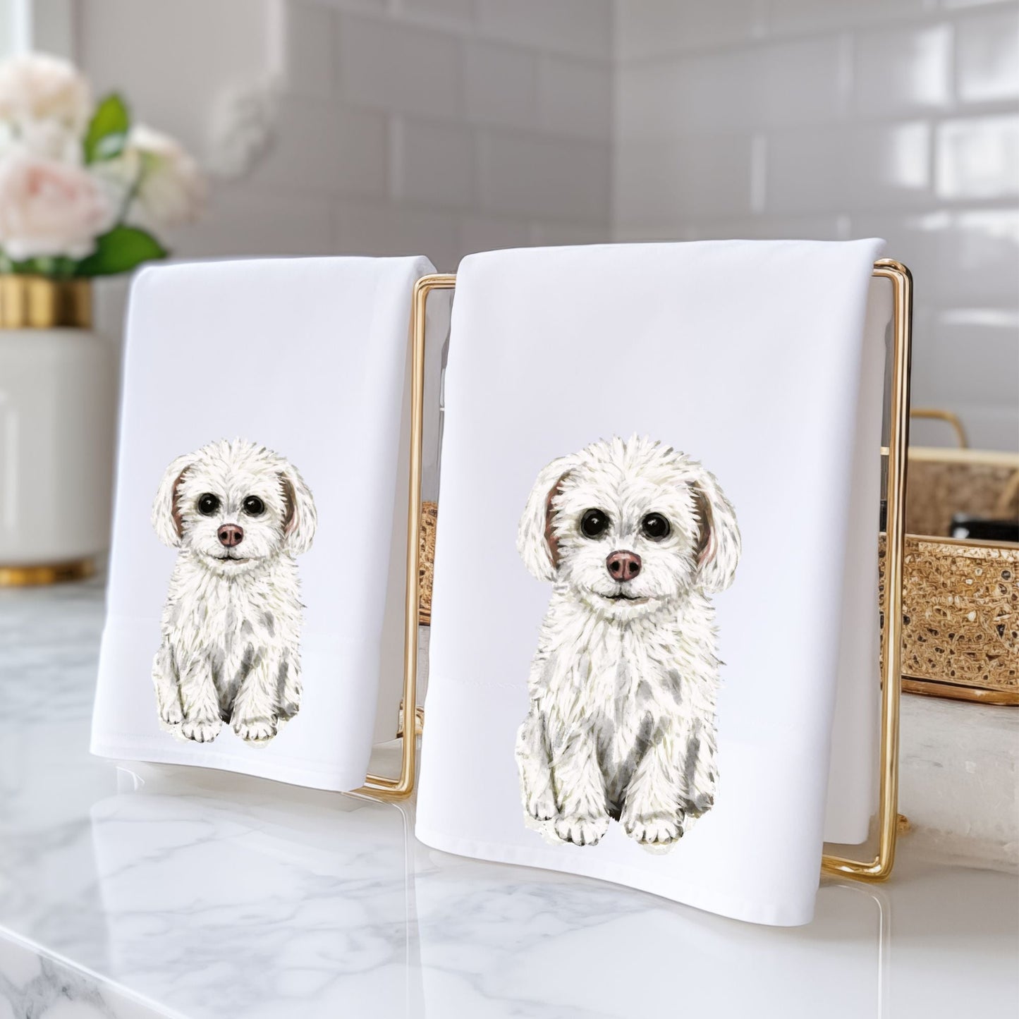 Maltese Dog Bathroom Towel - MerikaArt