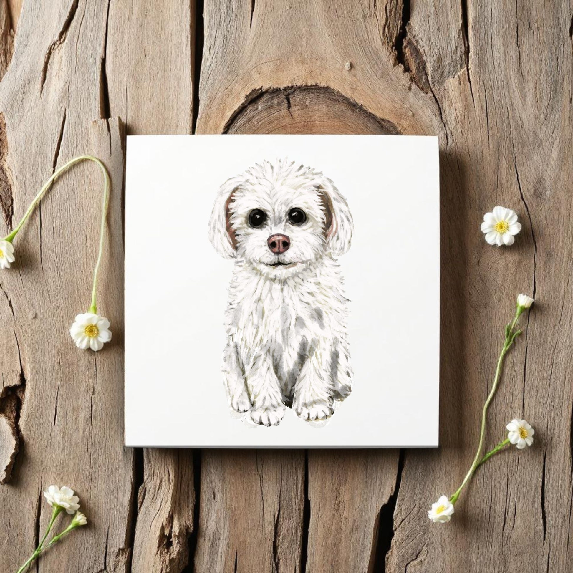 Maltese Dog Ceramic Tile - MerikaArt