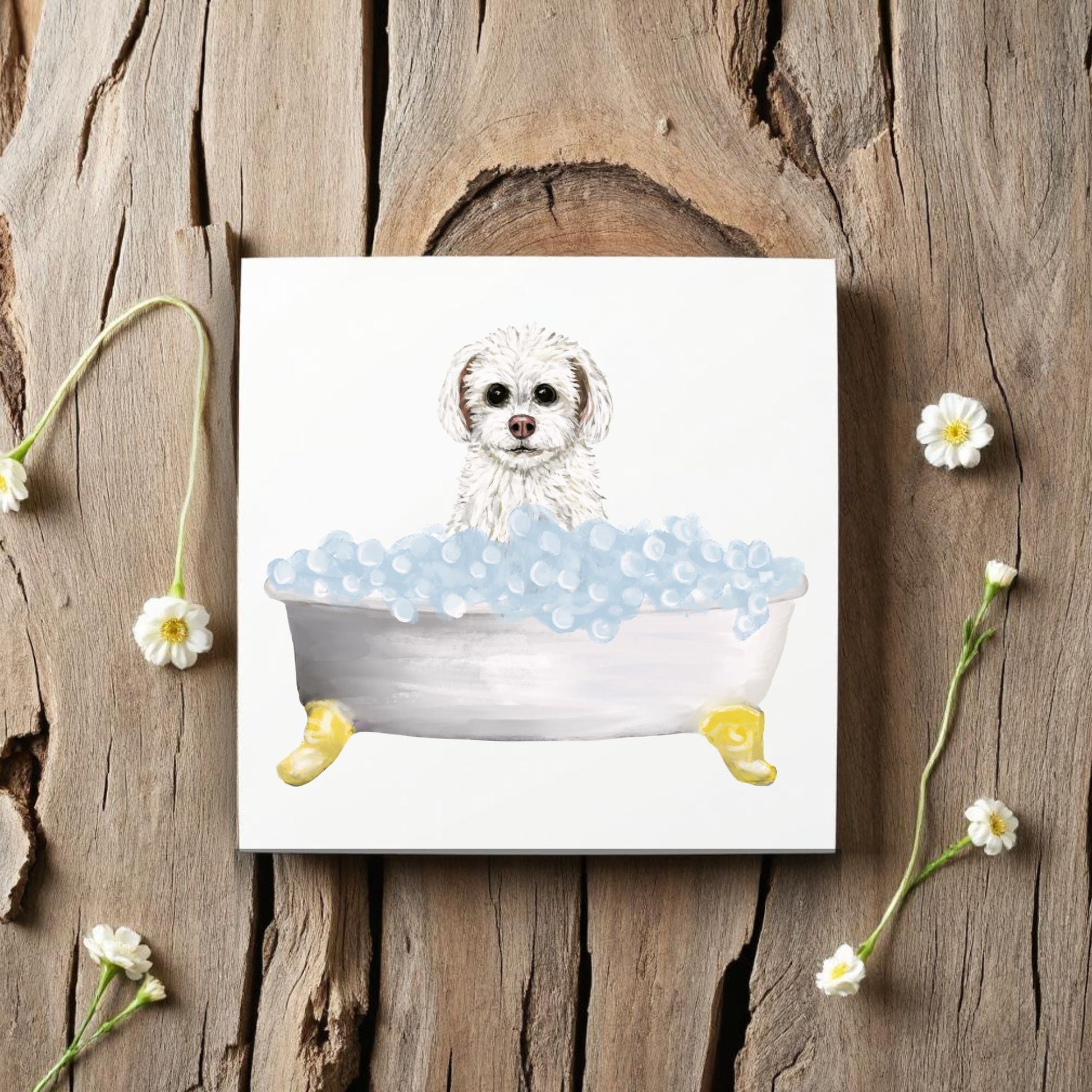 Maltese Dog Ceramic Tile - MerikaArt