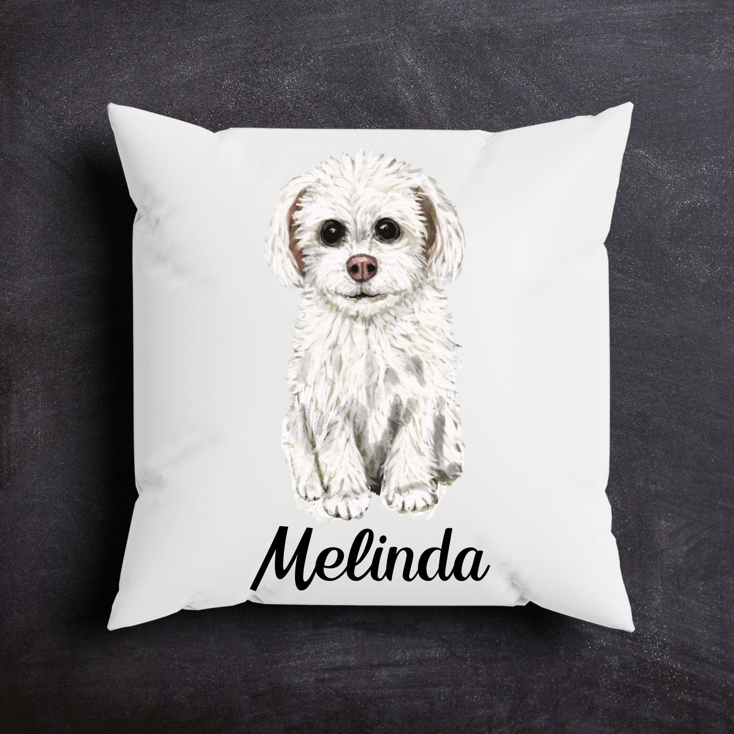 Maltese Dog Pillow - MerikaArt