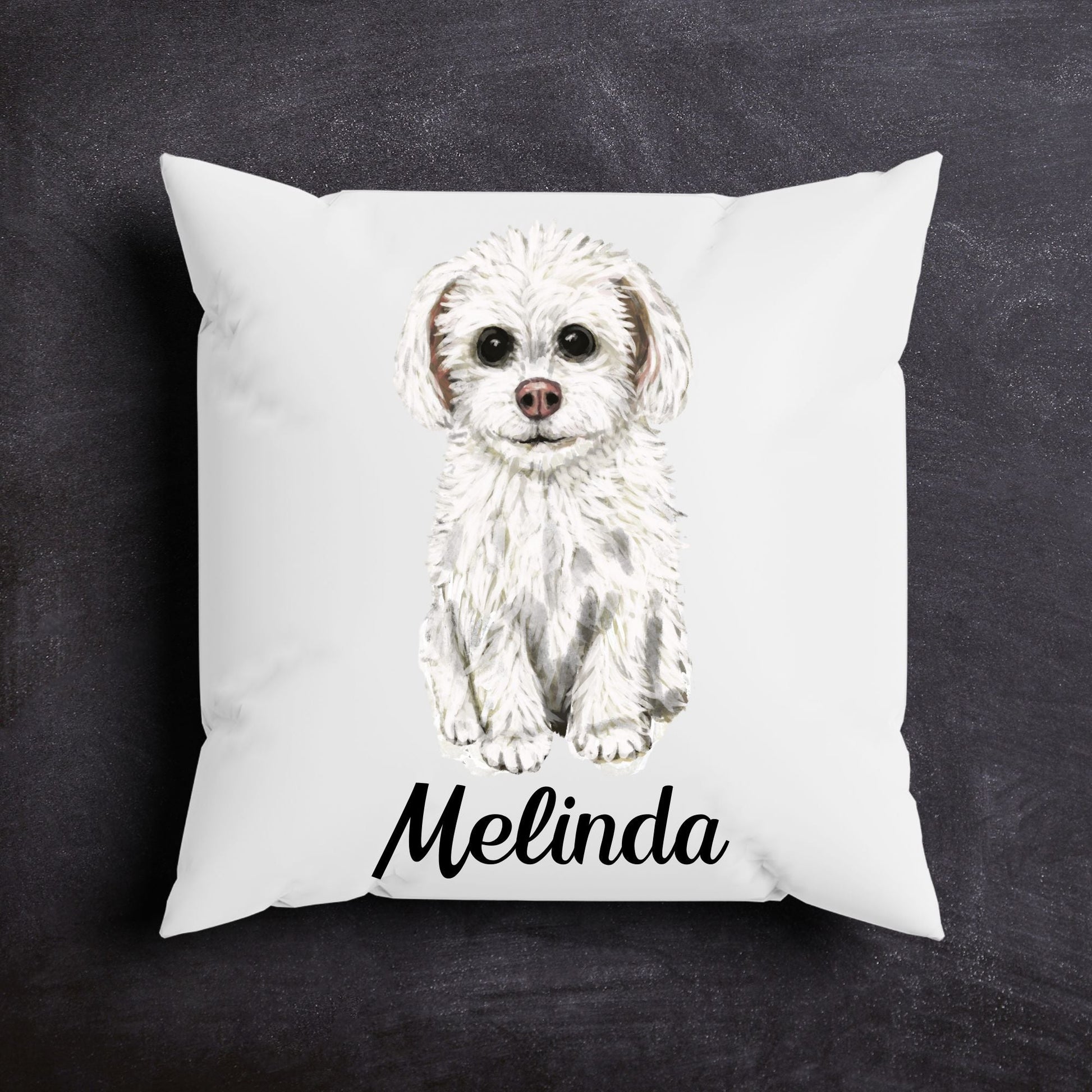 Maltese Dog Pillow - MerikaArt