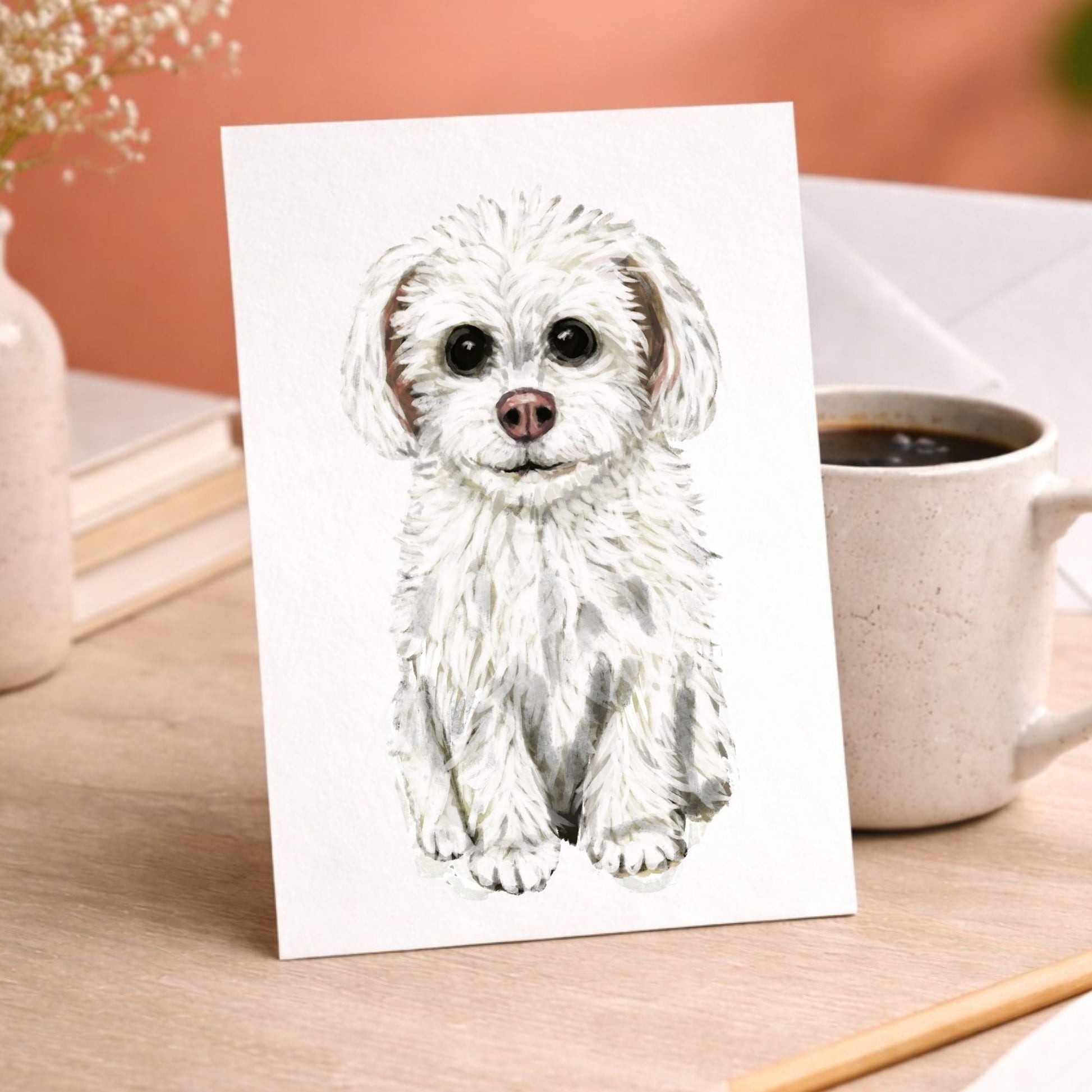 Maltese Dog Postcard - MerikaArt