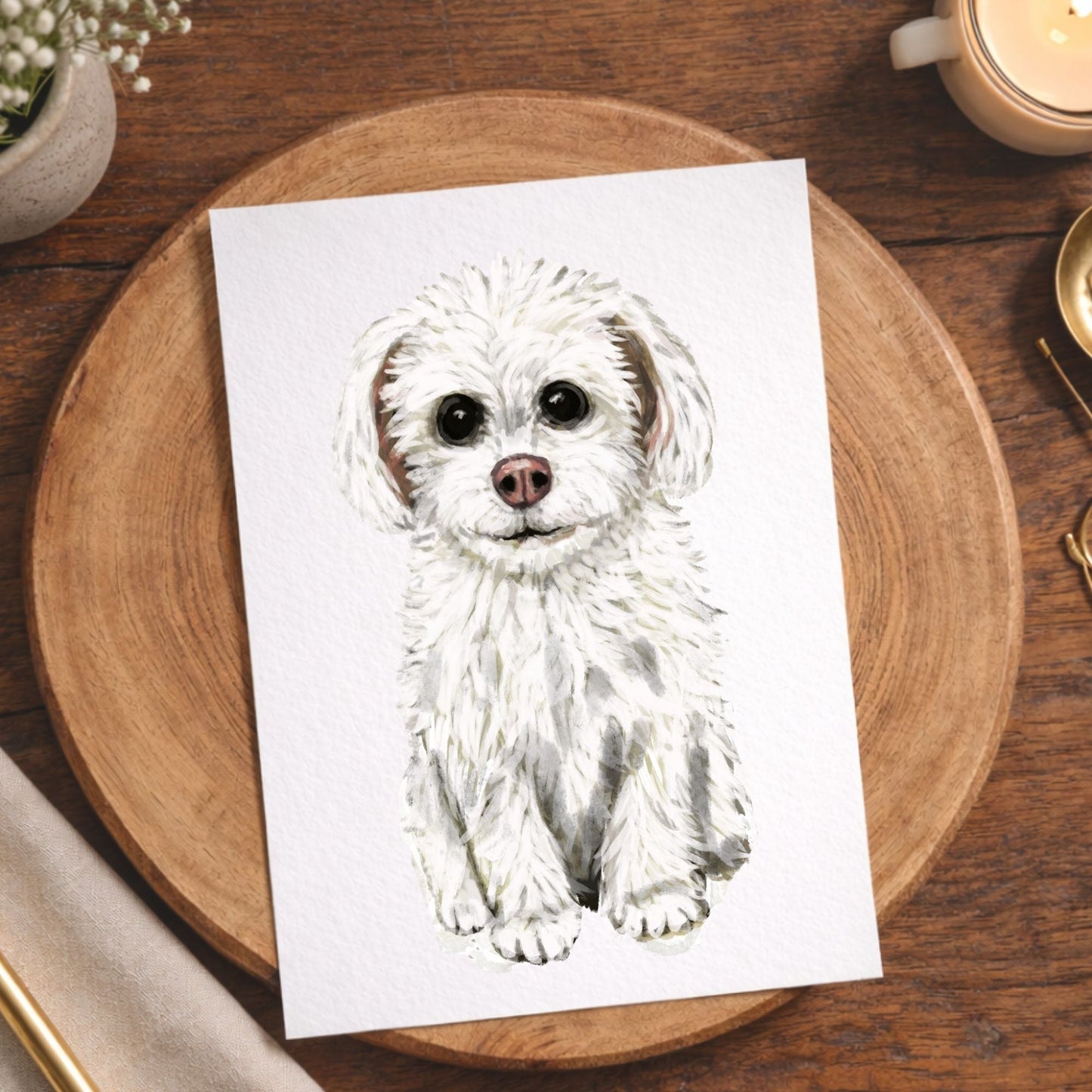 Maltese Dog Postcard - MerikaArt