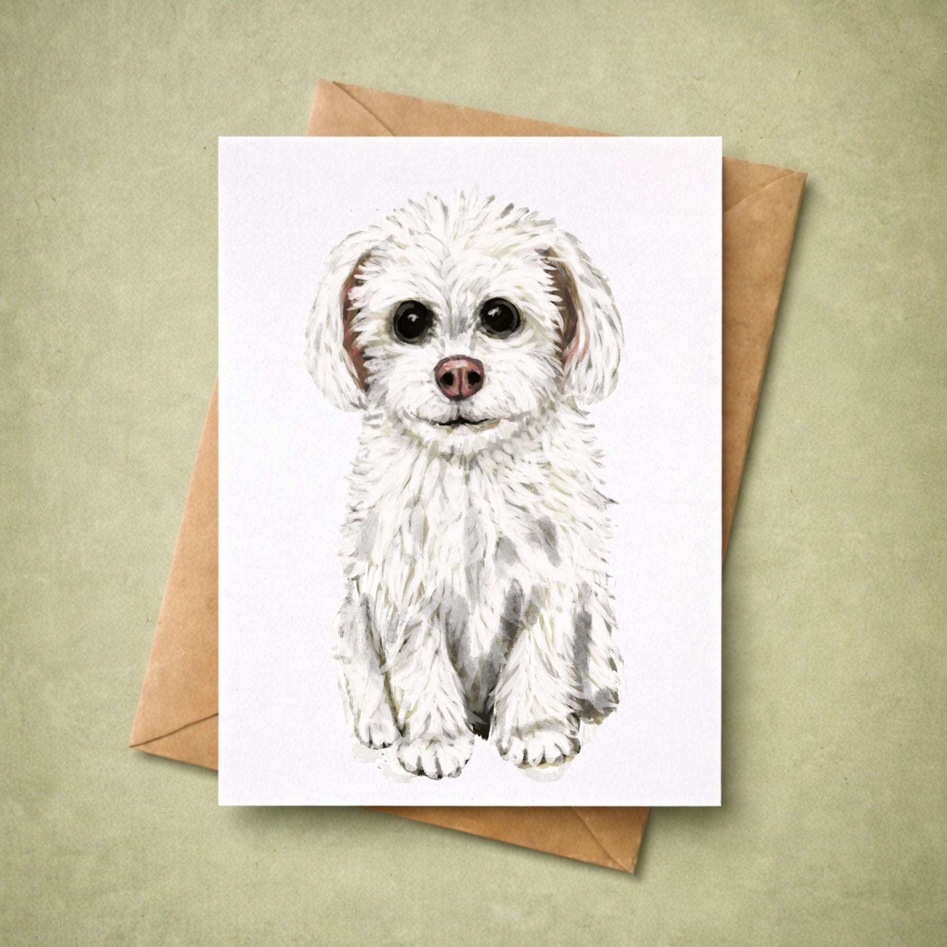 Maltese Dog Postcard - MerikaArt