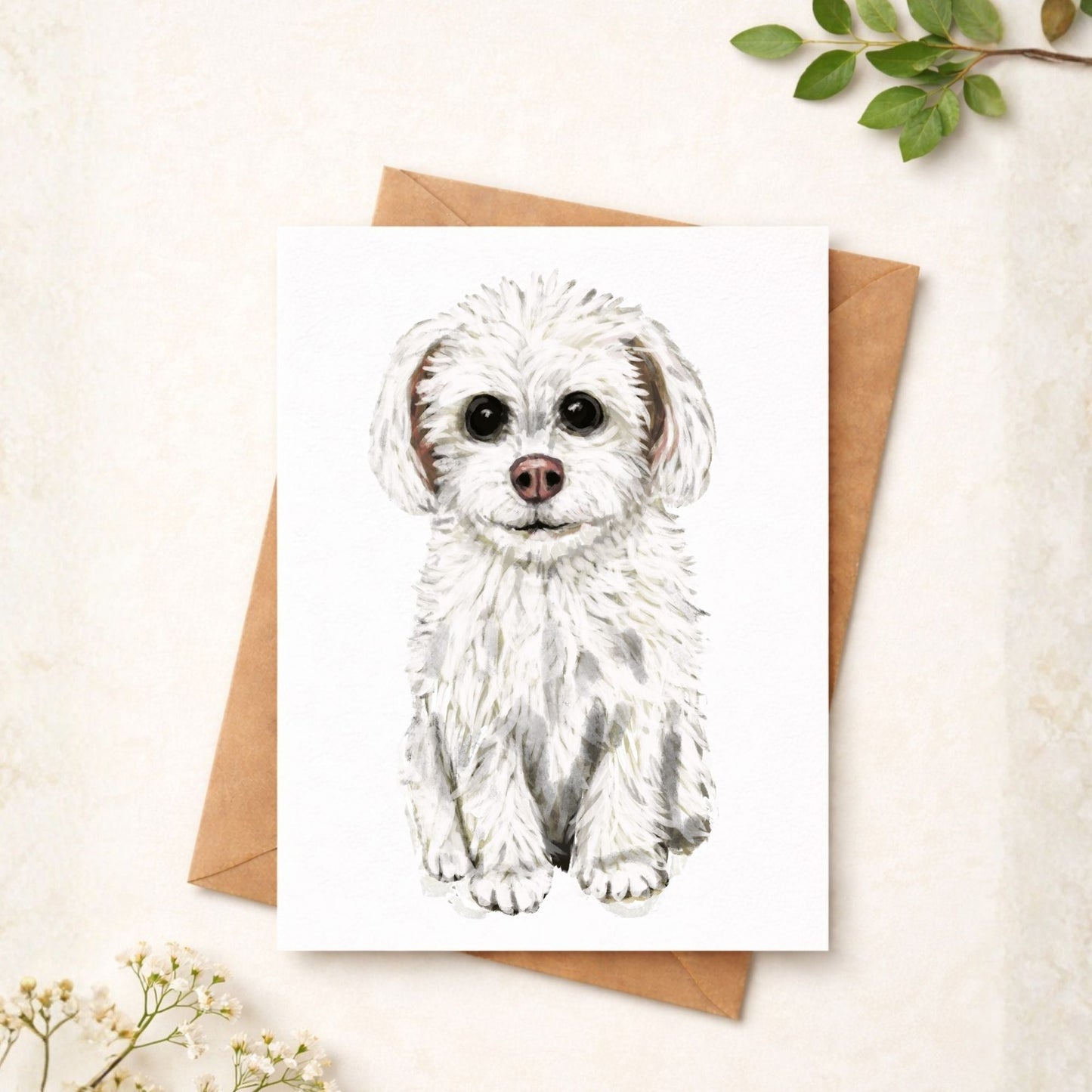 Maltese Dog Postcard - MerikaArt