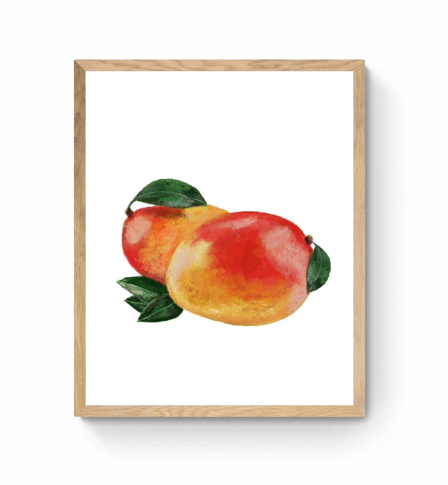 Mango Art Print, Mango Wall Art, Kitchen Wall Hanging, Dining Room Decor, Tropical Fruit Painting, Fruit Illustration, Farmhouse Wall Decor - MerikaArt