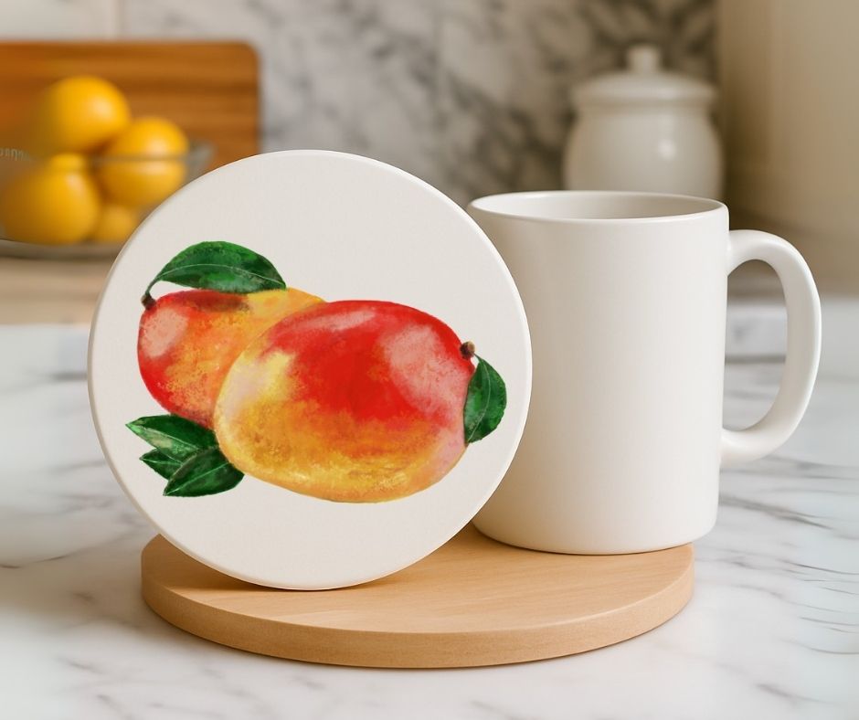 Mango Ceramic Coaster - MerikaArt