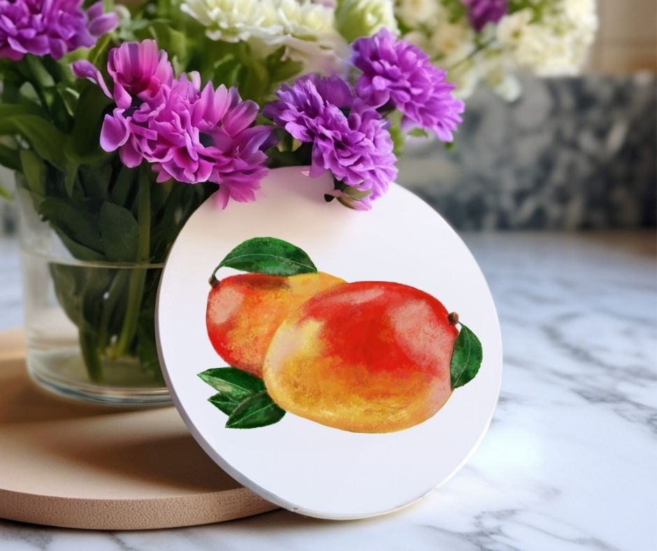 Mango Ceramic Coaster - MerikaArt