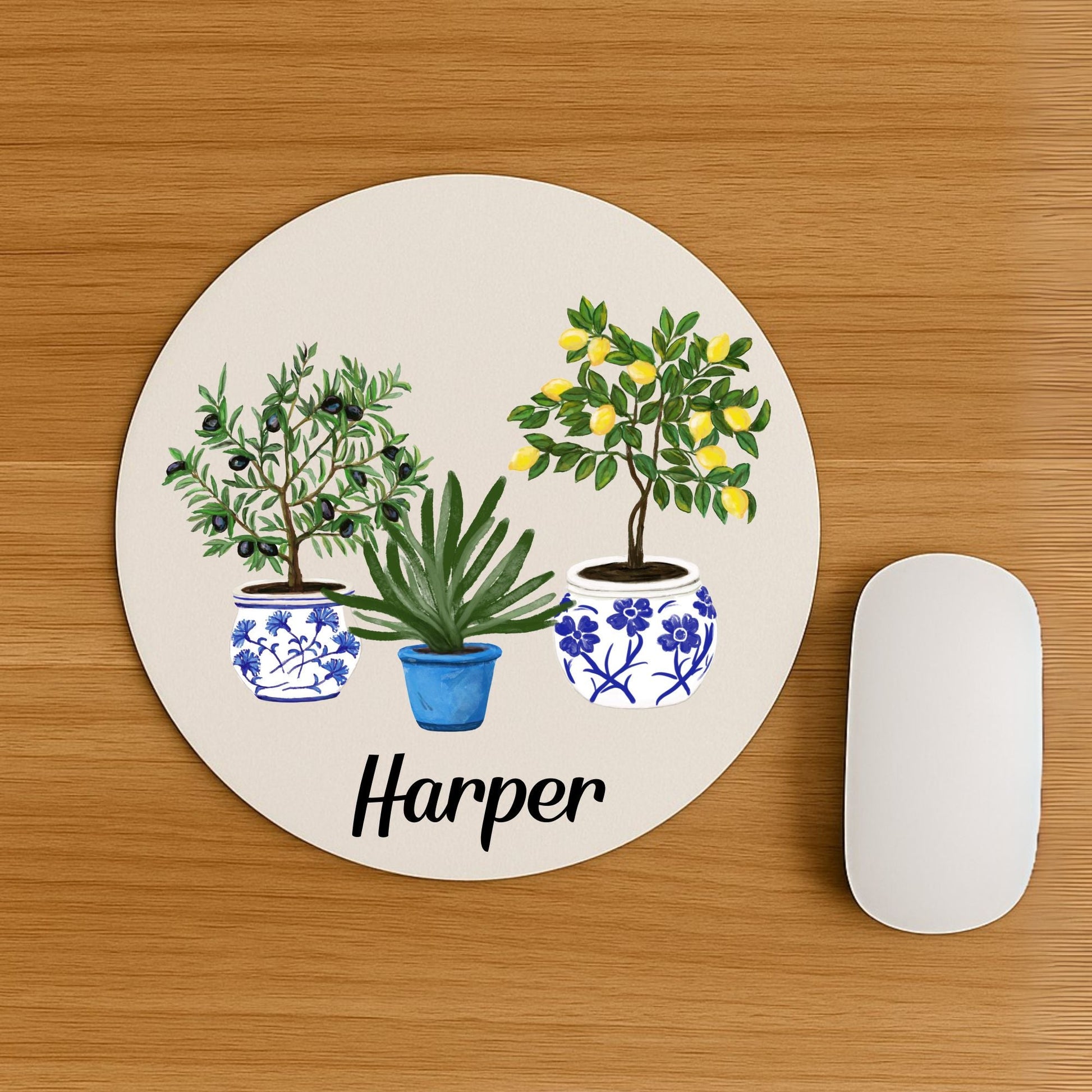 Mediterranean Plants Mousepad - MerikaArt