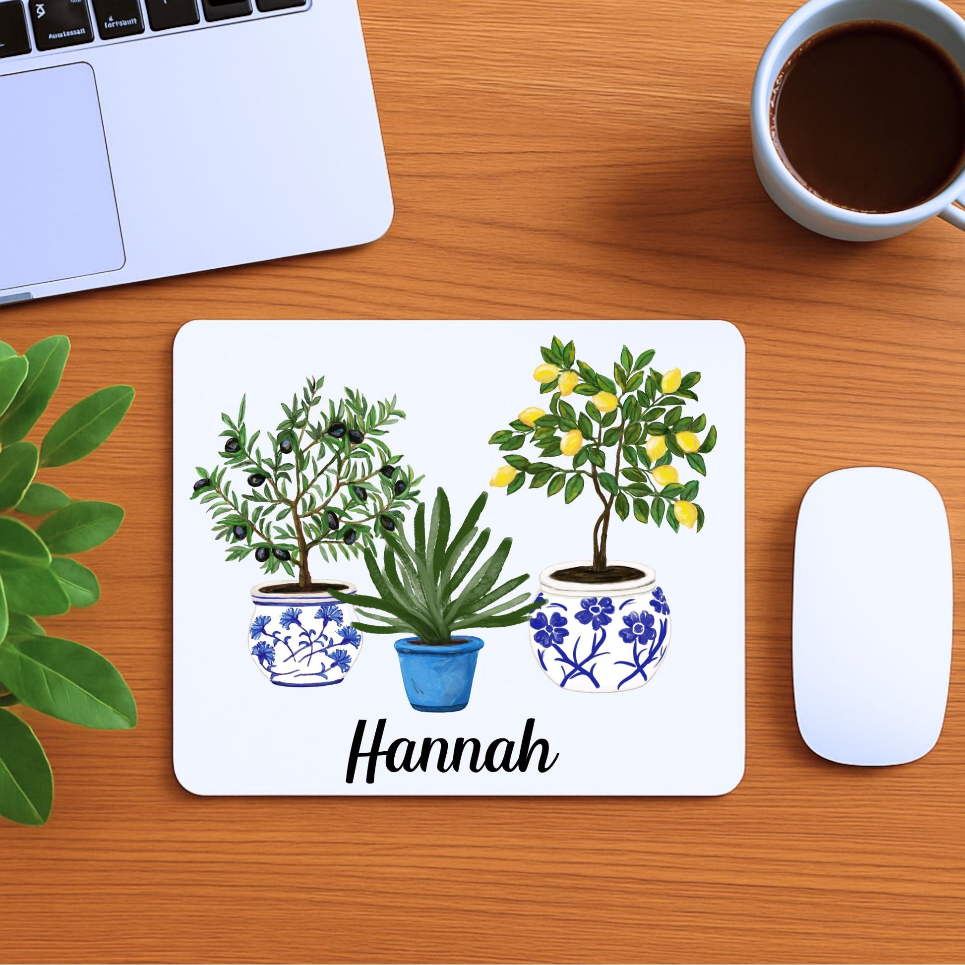 Mediterranean Plants Mousepad - MerikaArt